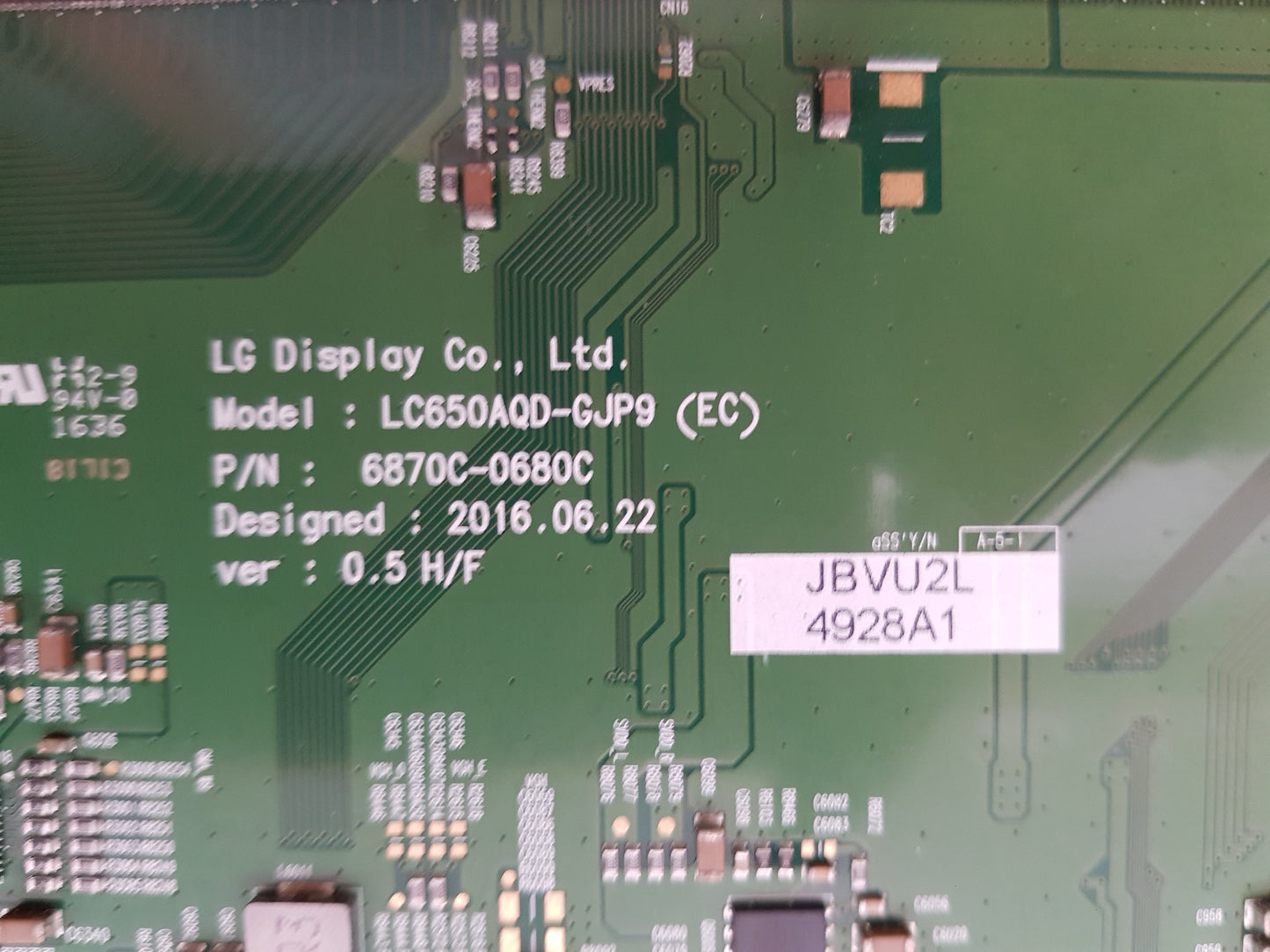 LG OLED 55C6T T-CON BOARD 6871L-4928A 6870C-0680C