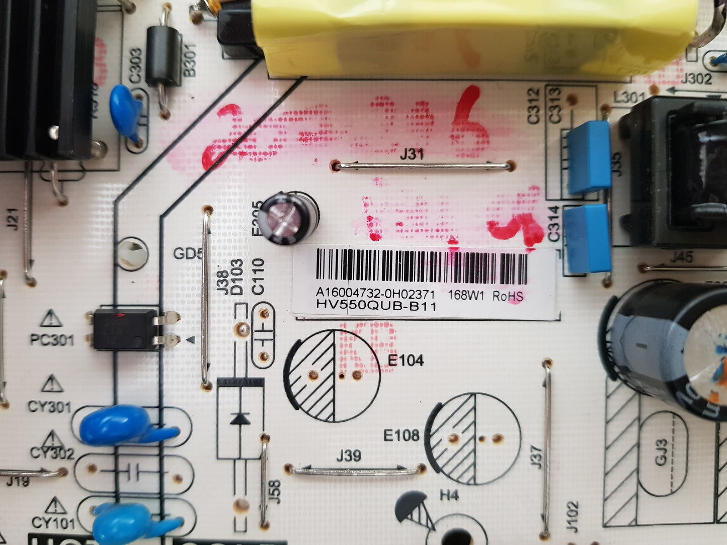 BAUHN ATV55UHD-0716 POWER SUPPLY BOARD PW.168W2.751 A16043315