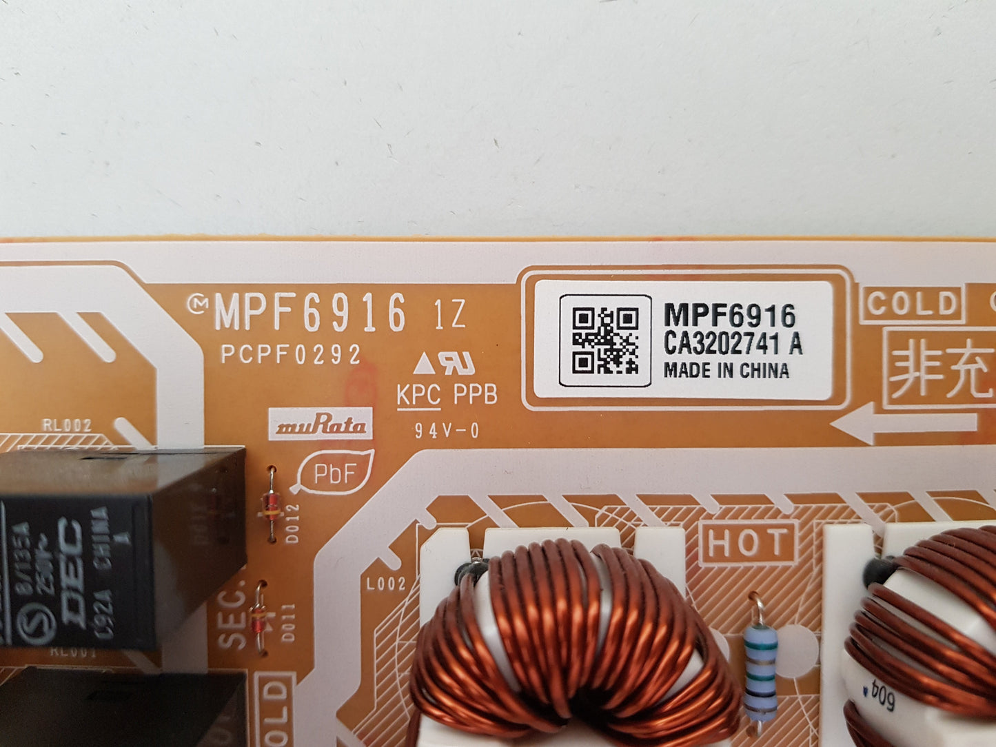 PANASONIC TH-P 65VT60A SUB POWER BOARD P BOARD MPF6916 PCPF0292