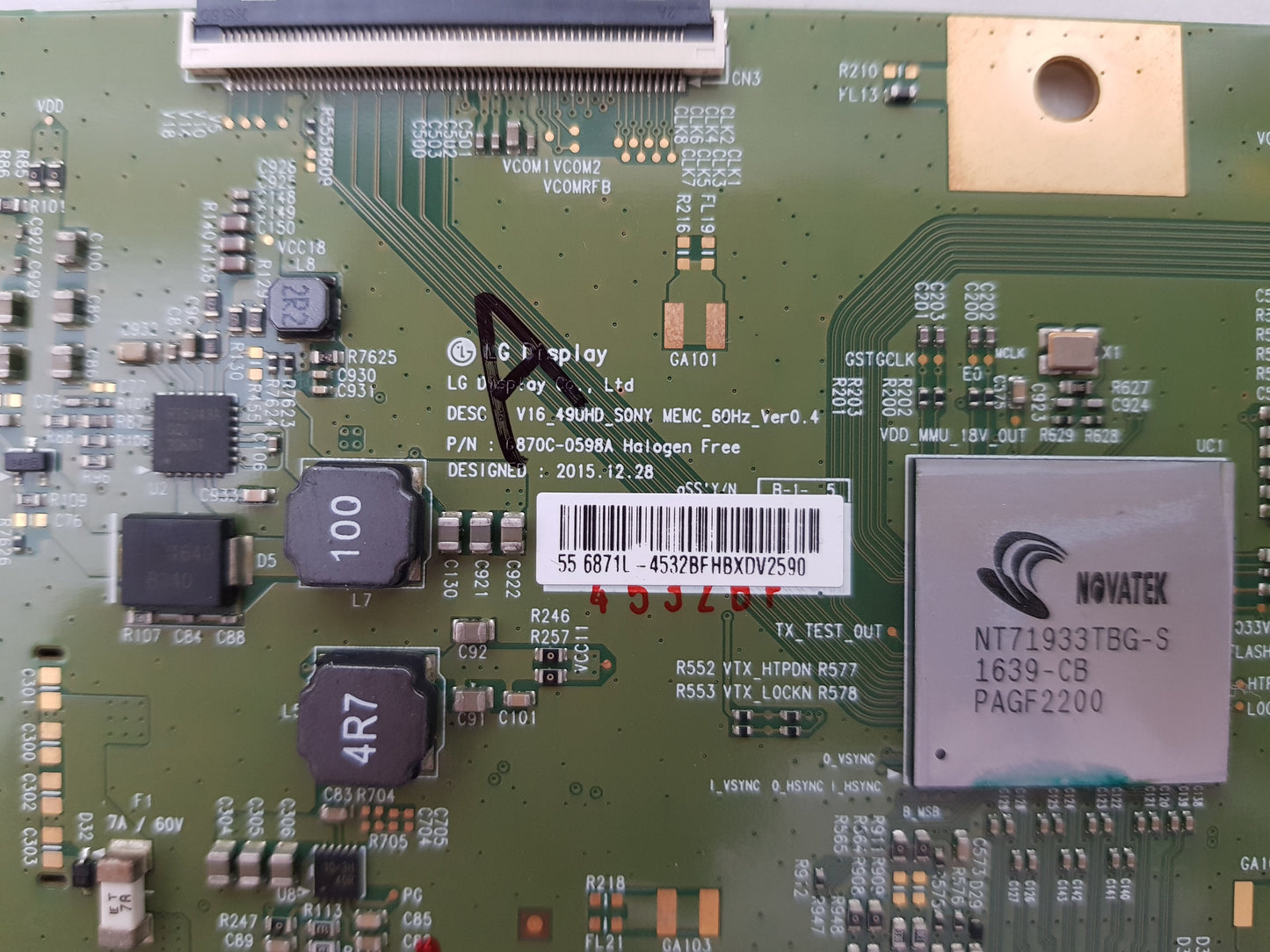 SONY KD- 55X7000D T-CON BOARD 6870C-0598A 6871L-4532B