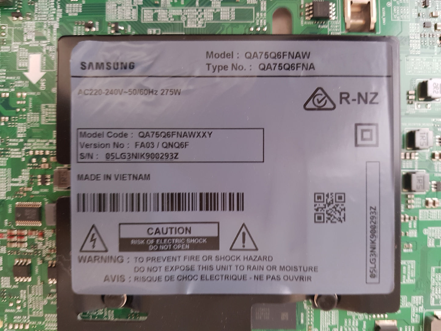 SAMSUNG QA75Q6FNA WXXY (VER FA03) MAIN BOARD BN94-13030R BN41-02636A