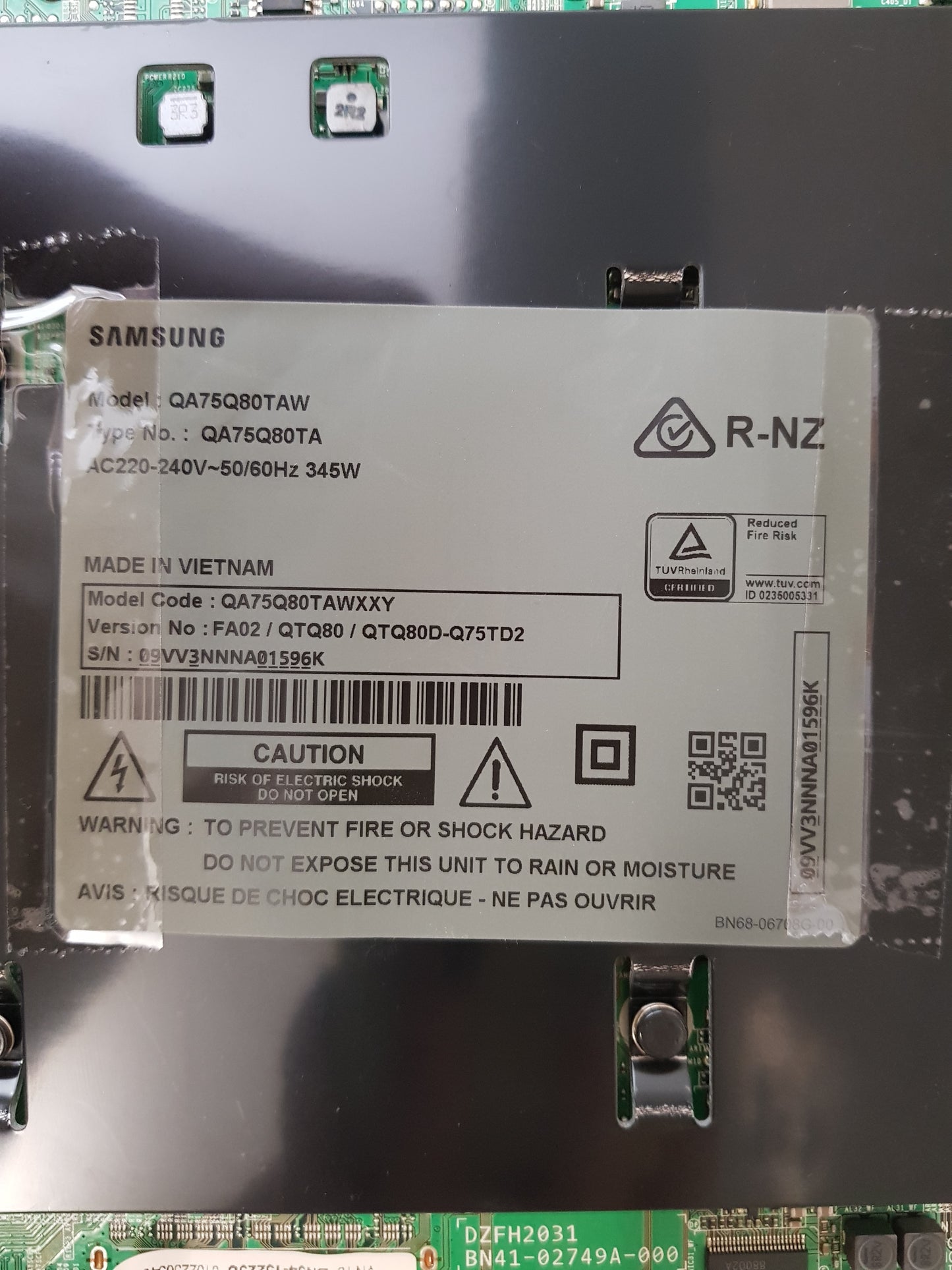 SAMSUNG QA75Q80TAW XXY (VER FA02) MAIN BOARD BN94-15223U BN41-02749A