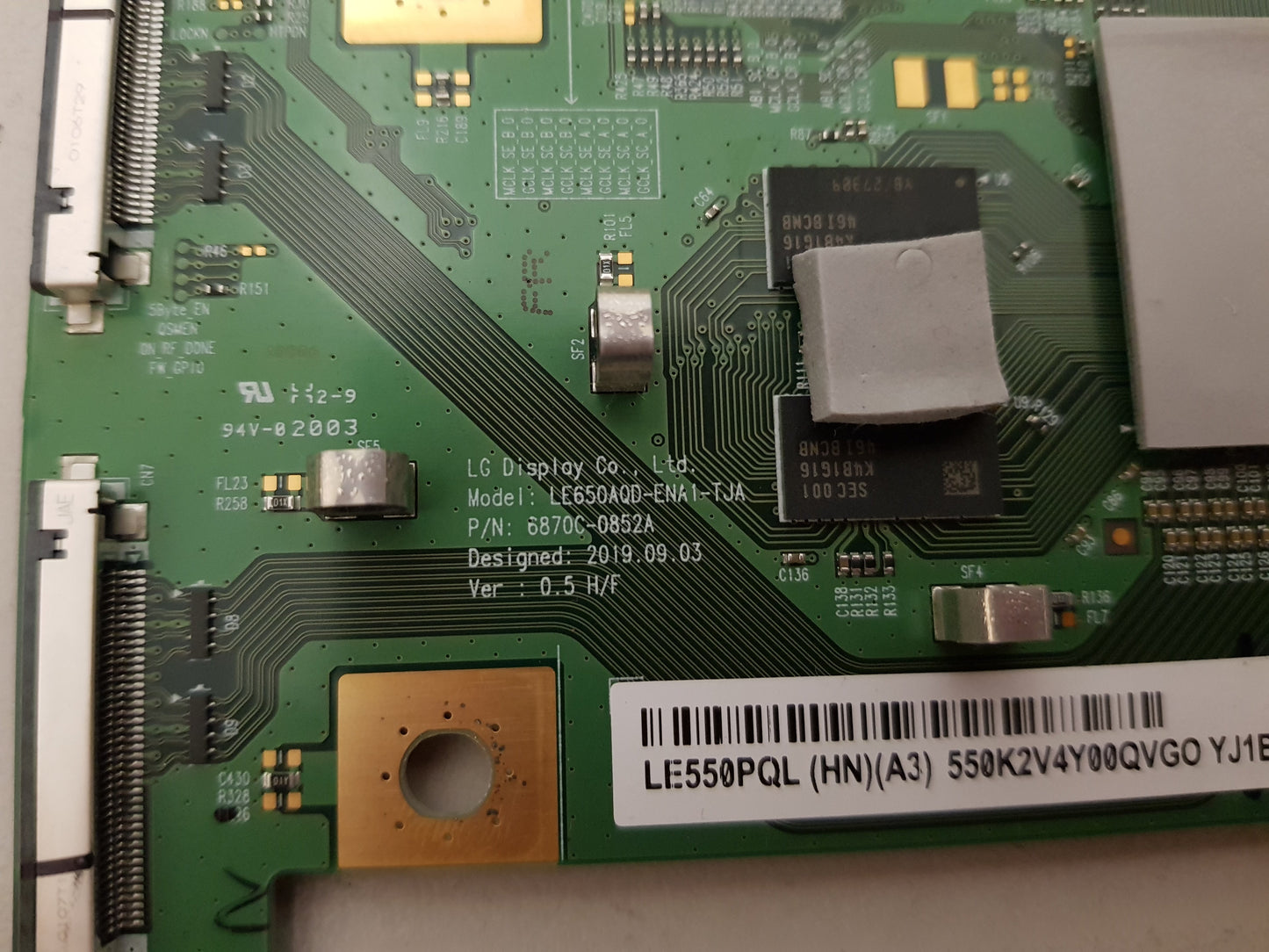 LG OLED 55BXPTA .AAUQLJD TCON BOARD 6871L-6411A 6870C-0852A LE550PQL (HN) (A3)