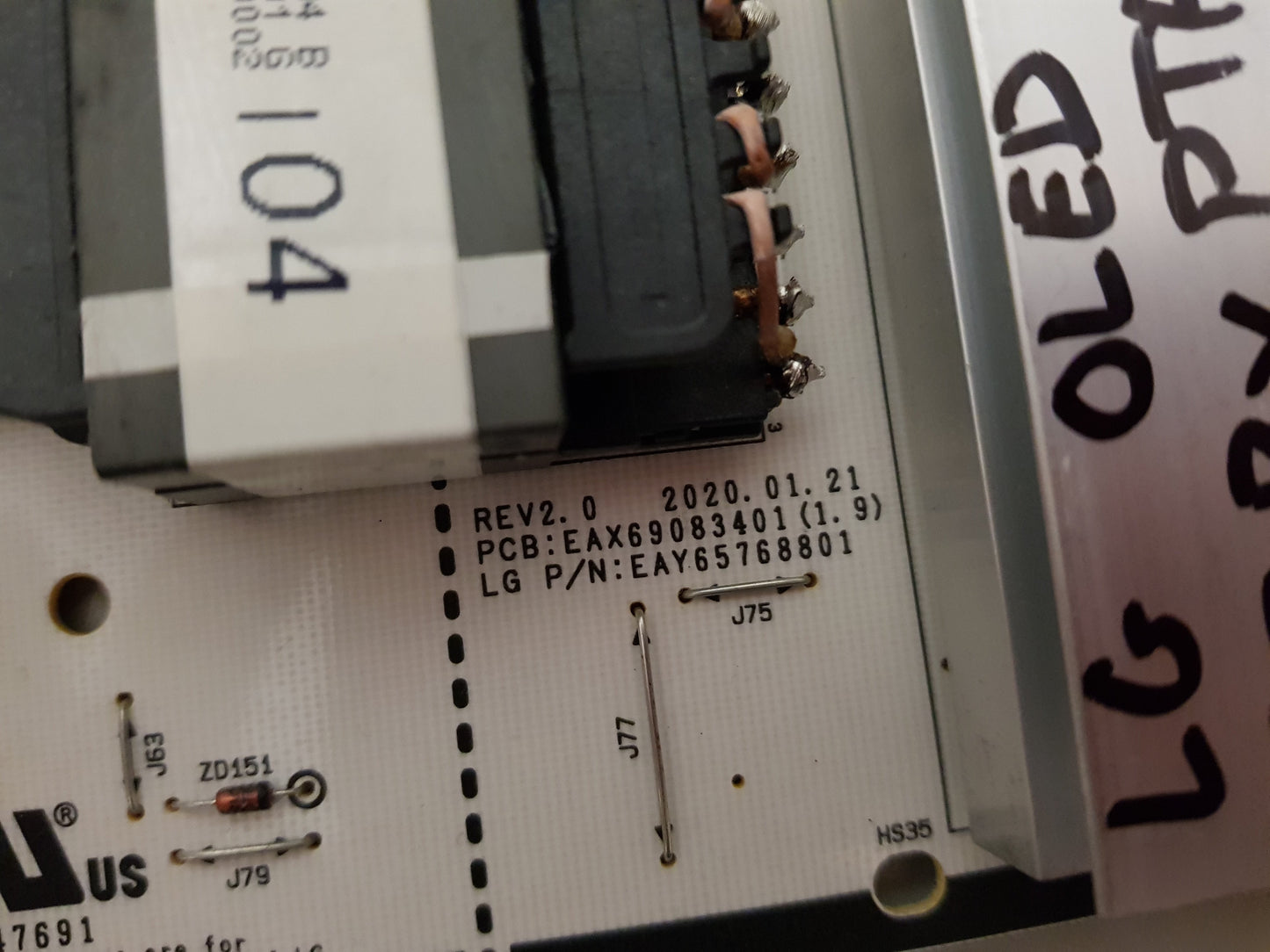 LG OLED 55BXPTA POWER SUPPLY BOARD EAY65768801 / EAY65768823 LGP55BX-200P