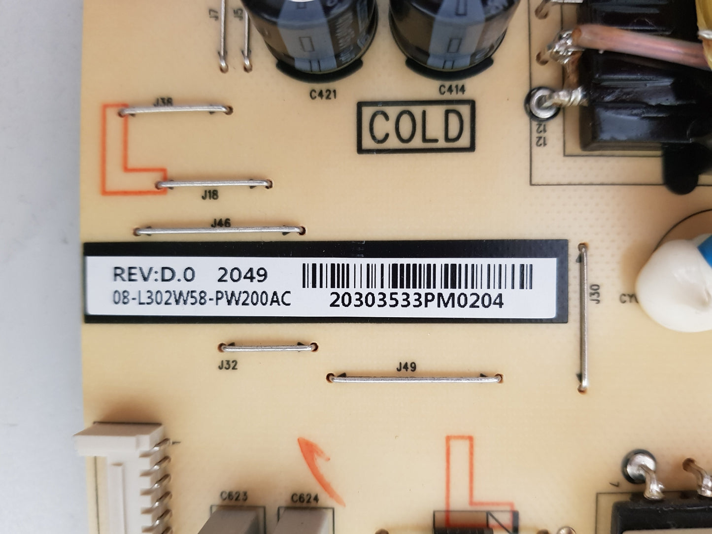 TCL 65C815 POWER SUPPLY BOARD L302W 40-L302W4-PWD1CG 08-L302W58-PW200AC