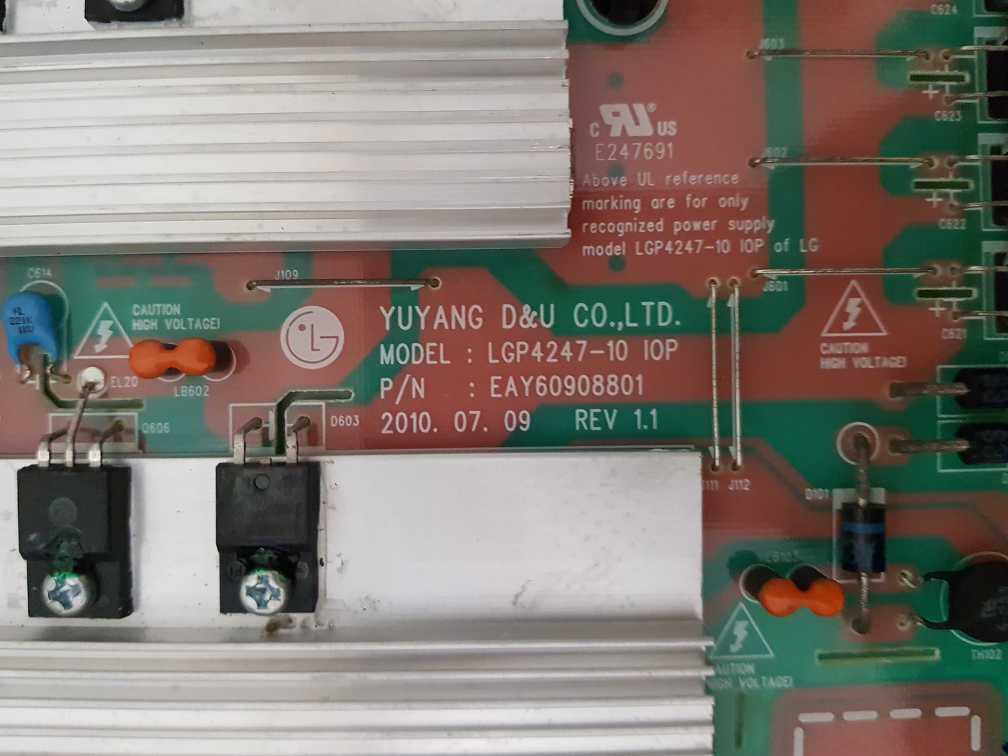 LG 47LX9500 POWER SUPPLY BOARD EAY60908801 LGF4247-10
