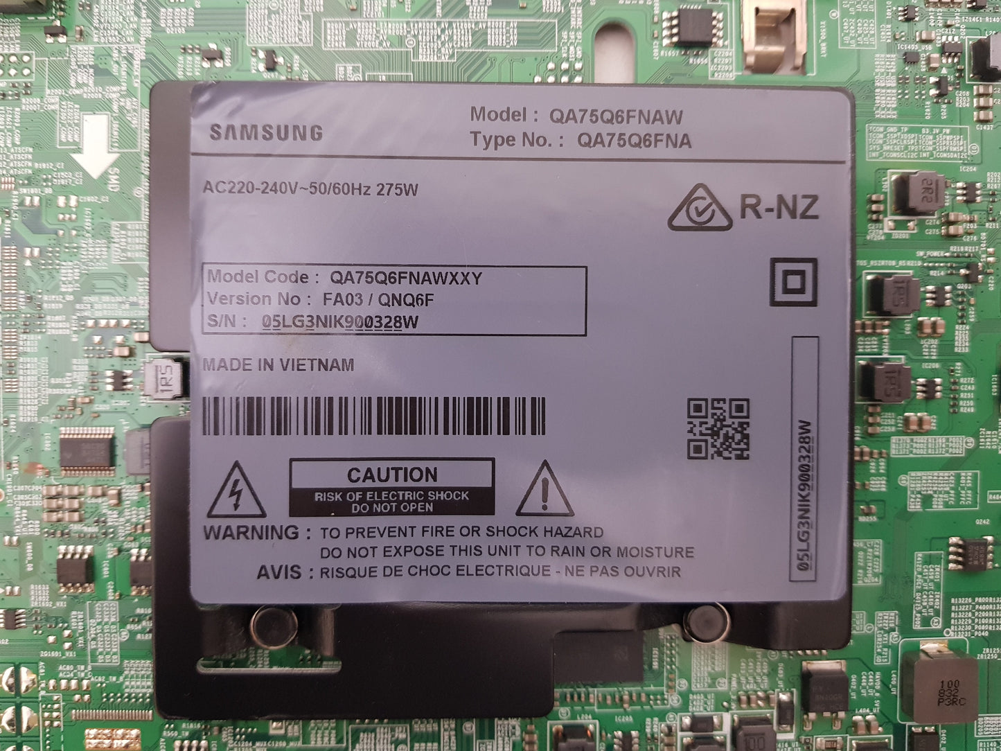 SAMSUNG QA75Q6FNA WXXY (VER FA03) MAIN BOARD BN94-13030R BN41-02636A