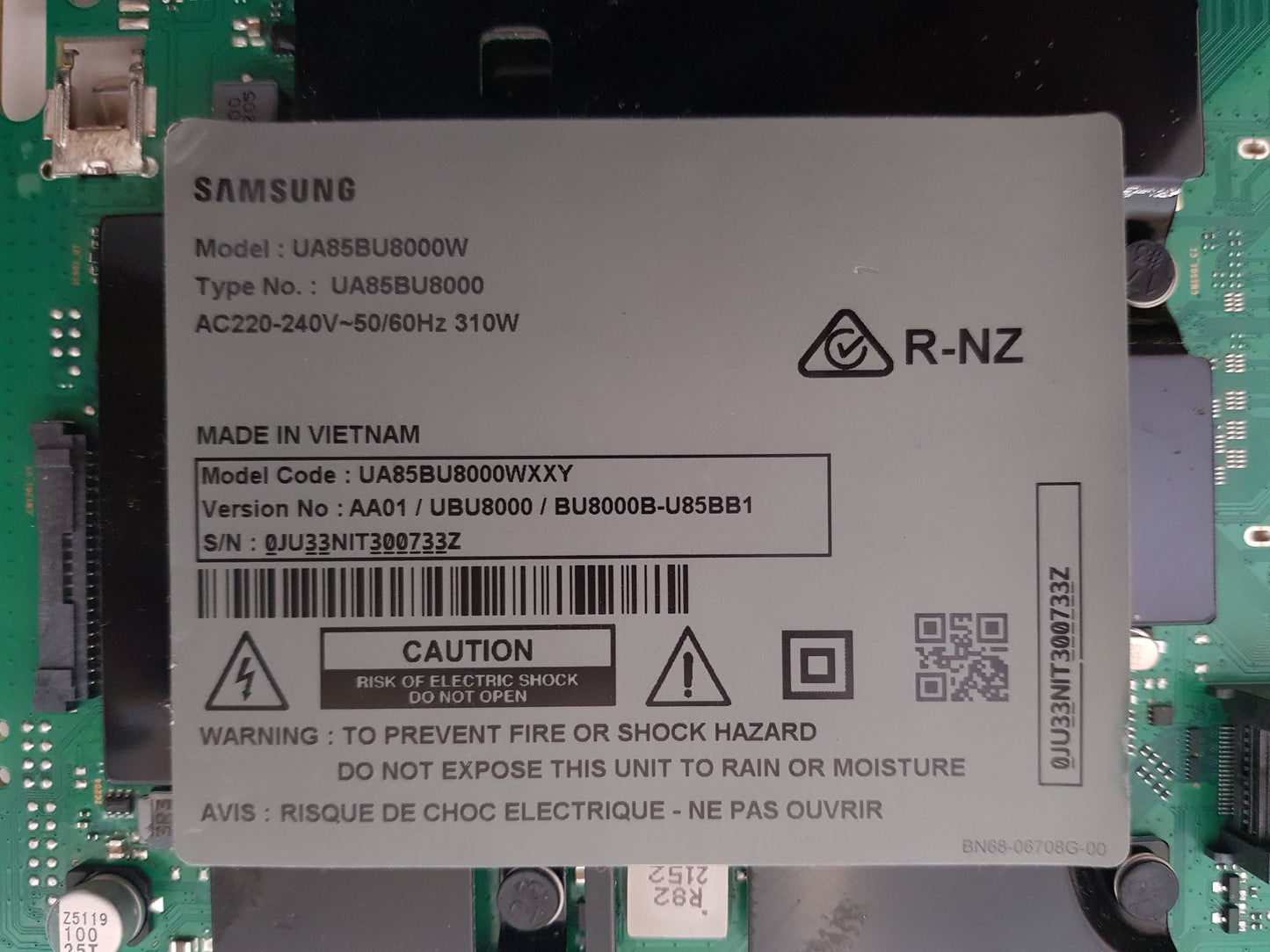 SAMSUNG UA85BU8000 WXXY (VER AA01) MAIN BOARD BN94-17381X