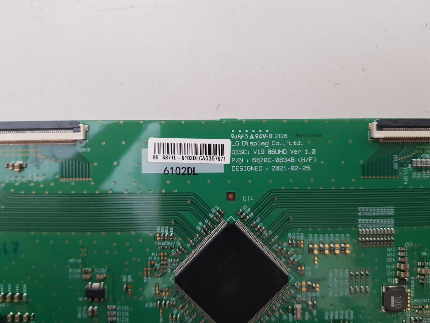 LG 86NANO75TPA .AAUYLJD T-CON BOARD 6871L-6102D 6870C-0834B