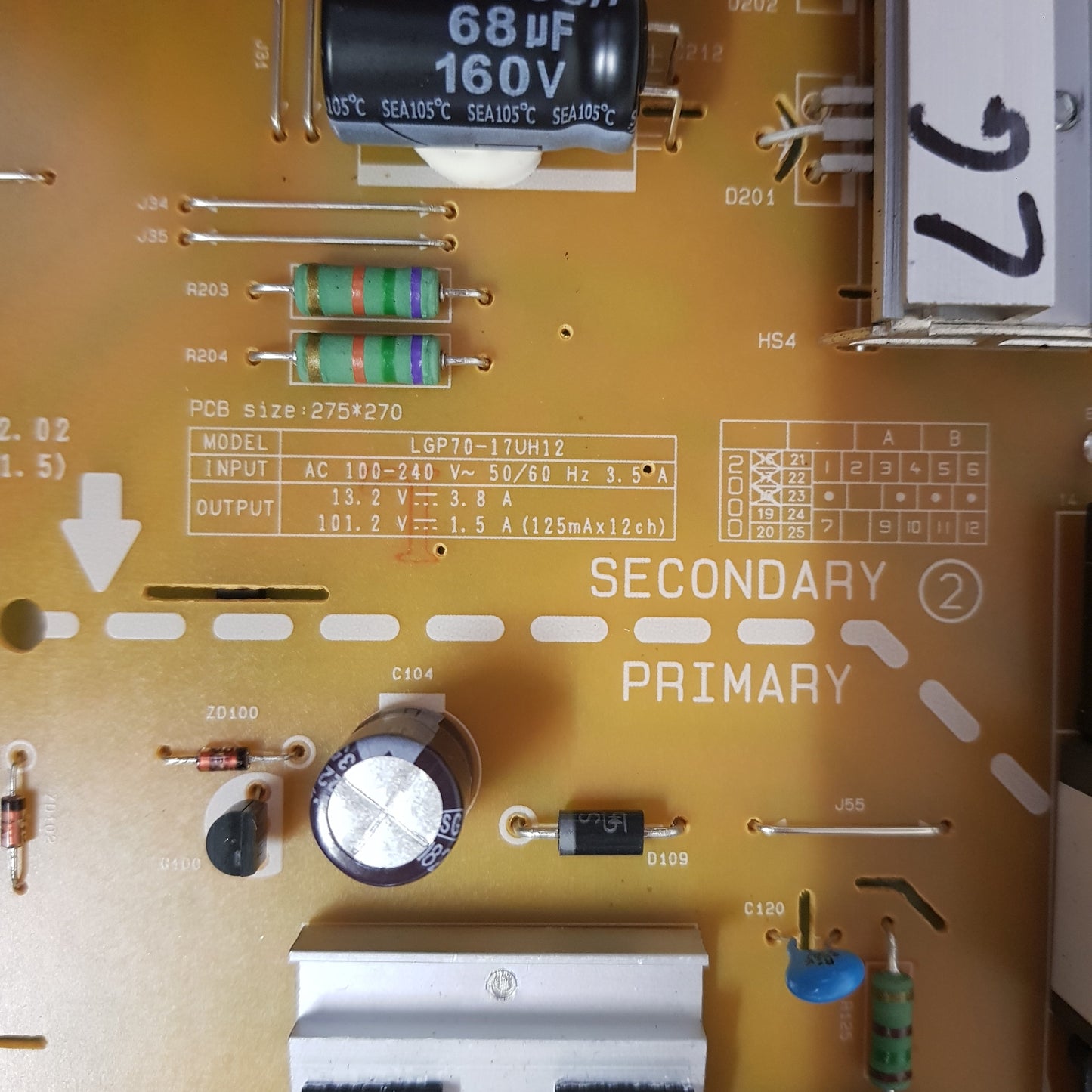 LG 70UJ657T 70UK6540 POWER SUPPLY BOARD EAX67242601 EAY64489671