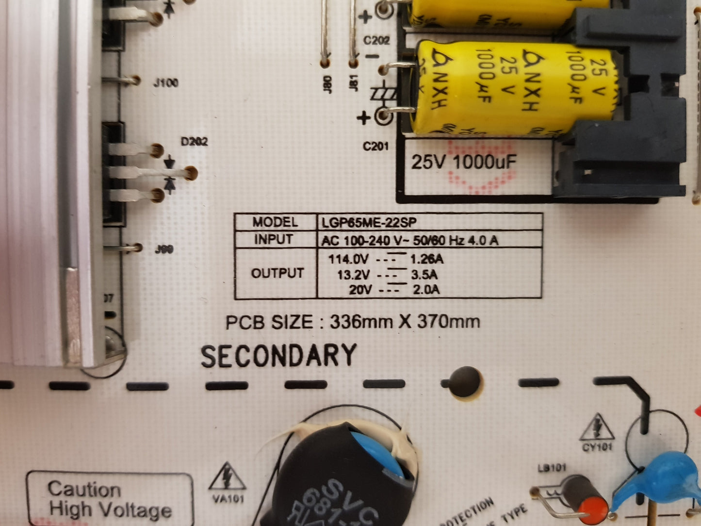 LG 65QNED85SQA POWER SUPPLY BOARD LGP65ME-22SP EAY65904121 EPCE26CC1A 3PCR03088A