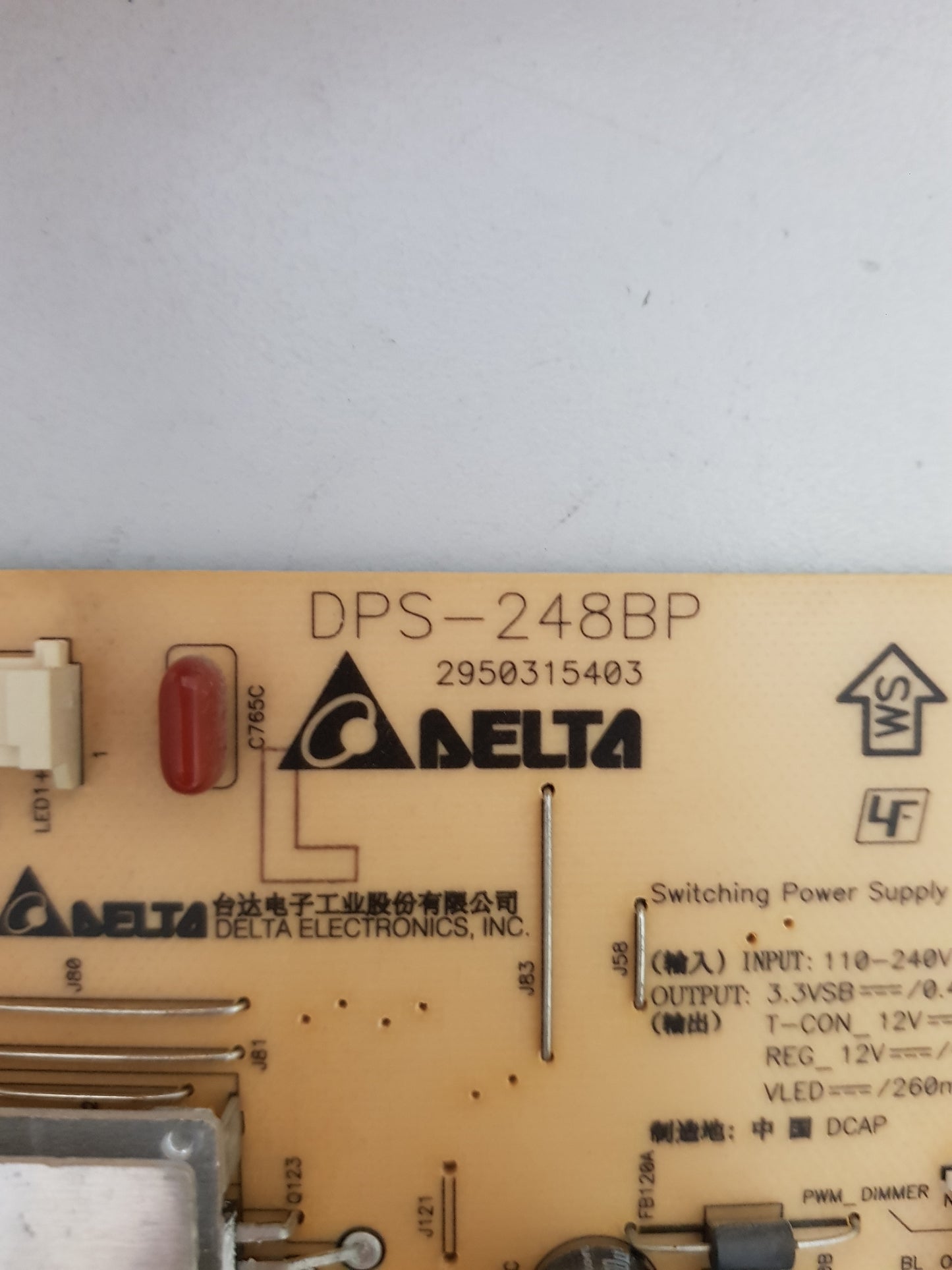 SONY 70R550A POWER SUPPLY BOARD DPS-248BP A 2950315403