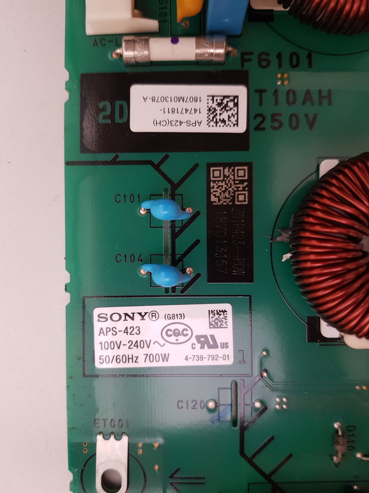 SONY KD- 65A9F POWER SUPPLY BOARD G813 APS-423 1-983-705-11 147471811