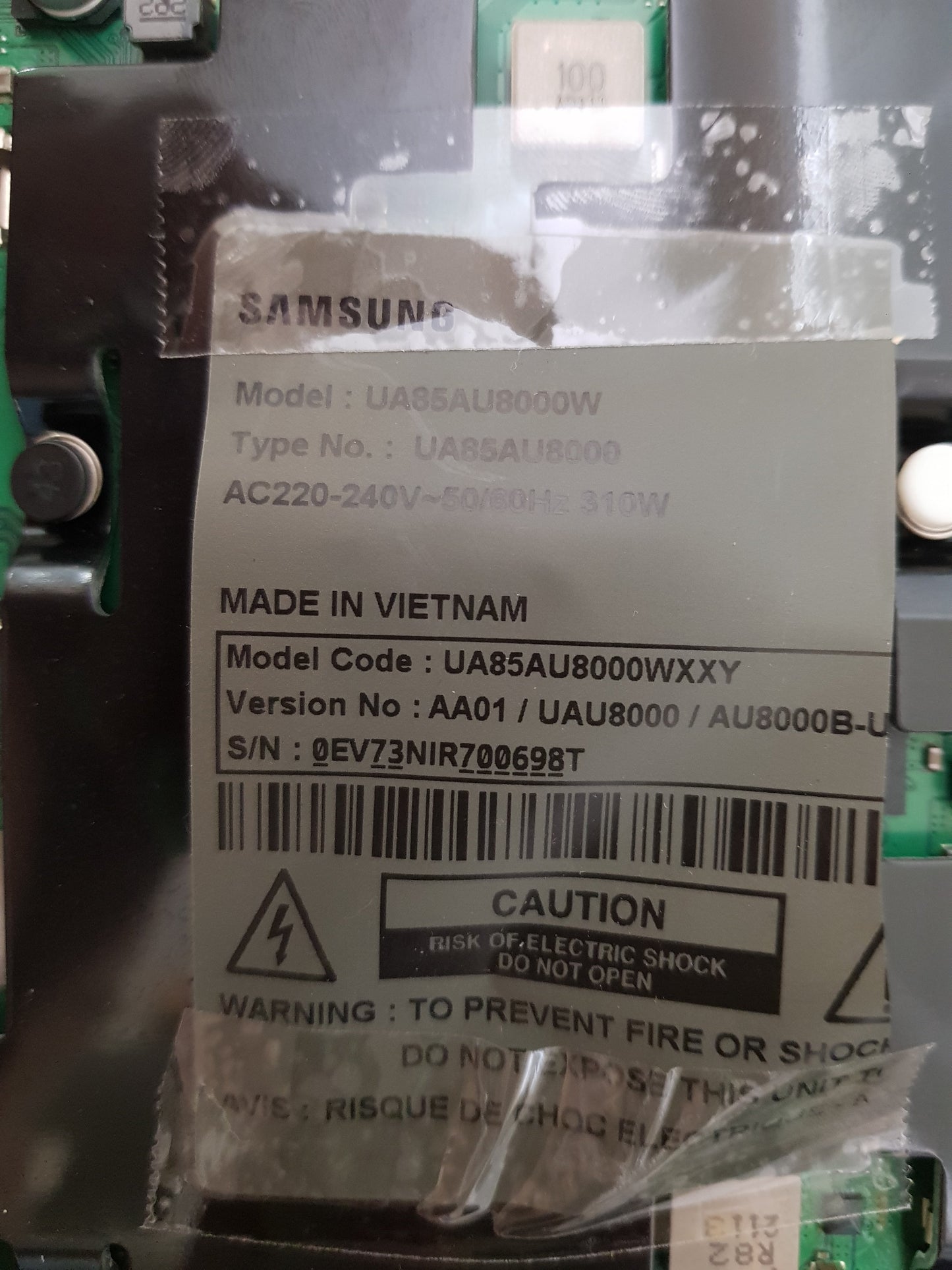 SAMSUNG UA85AU8000 WXXY (VER AA01) MAIN BOARD BN94-16837V BN41-02844A