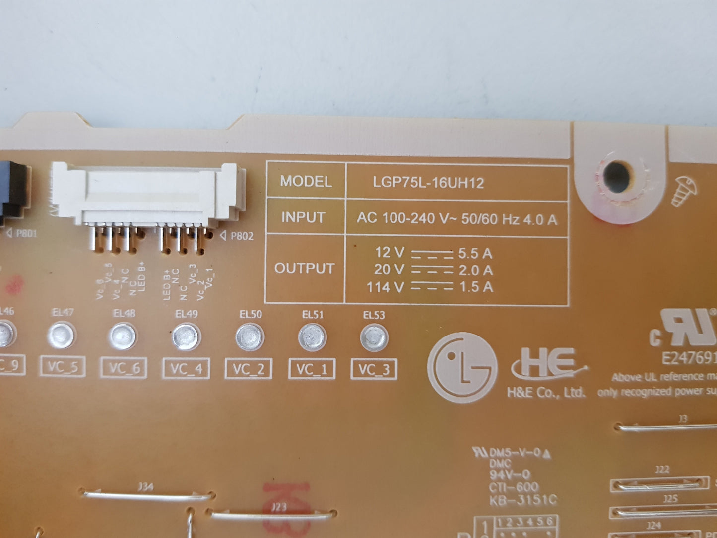 LG 75UH656T POWER SUPPLY BOARD EAY64269141 LGP75L-16UH12 B12F129141
