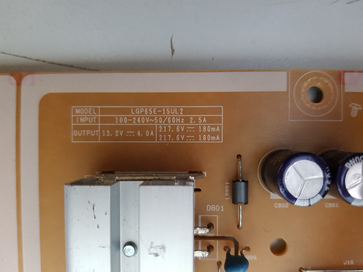 LG 65UF680T POWER SUPPLY BOARD LGP65E-15UL2 EAX66510701 1.6 EAY63989301