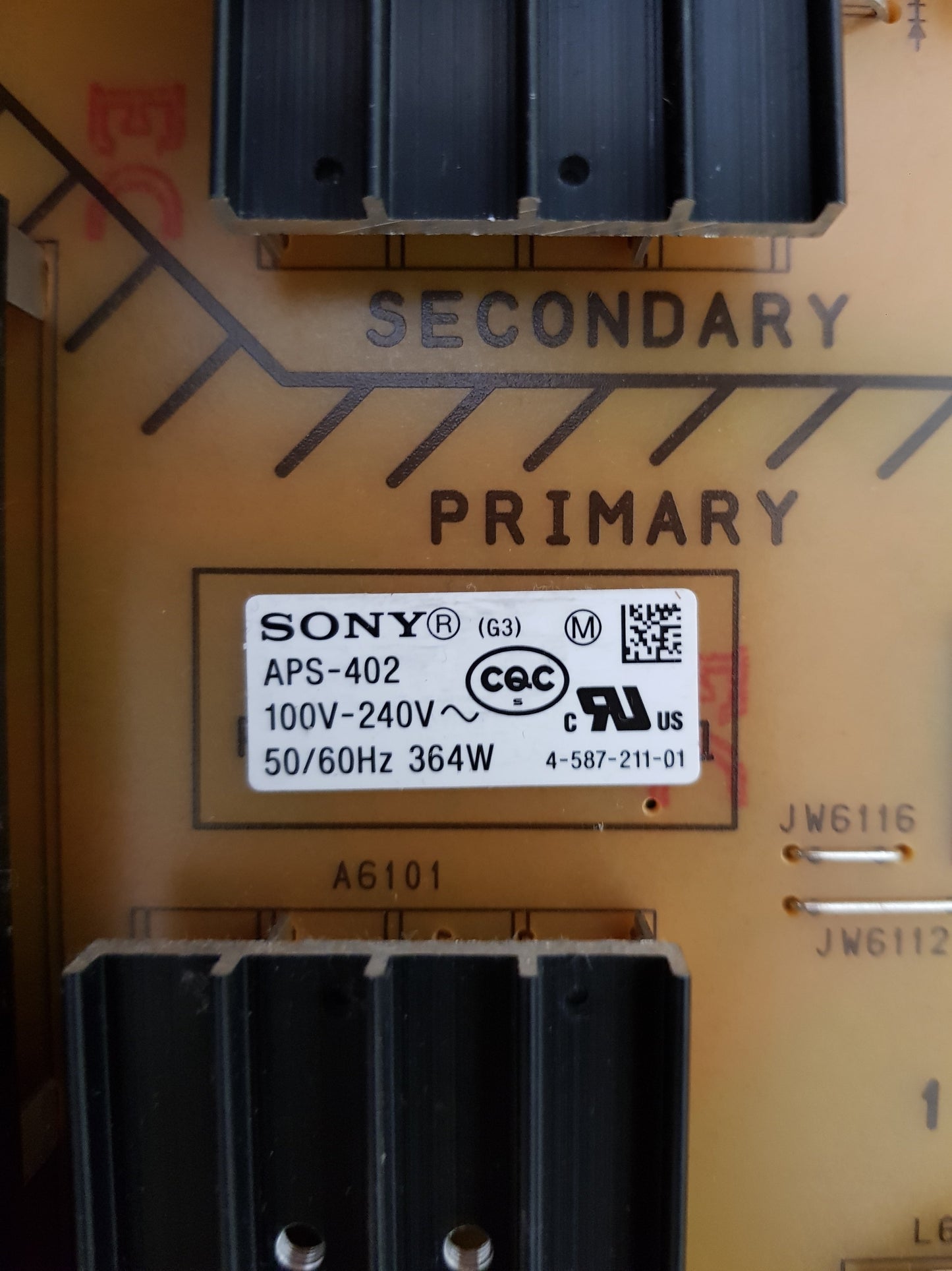SONY KD- 75X9400E POWER SUPPLY BOARD G3 1-981-12-11 APS-402 147465111