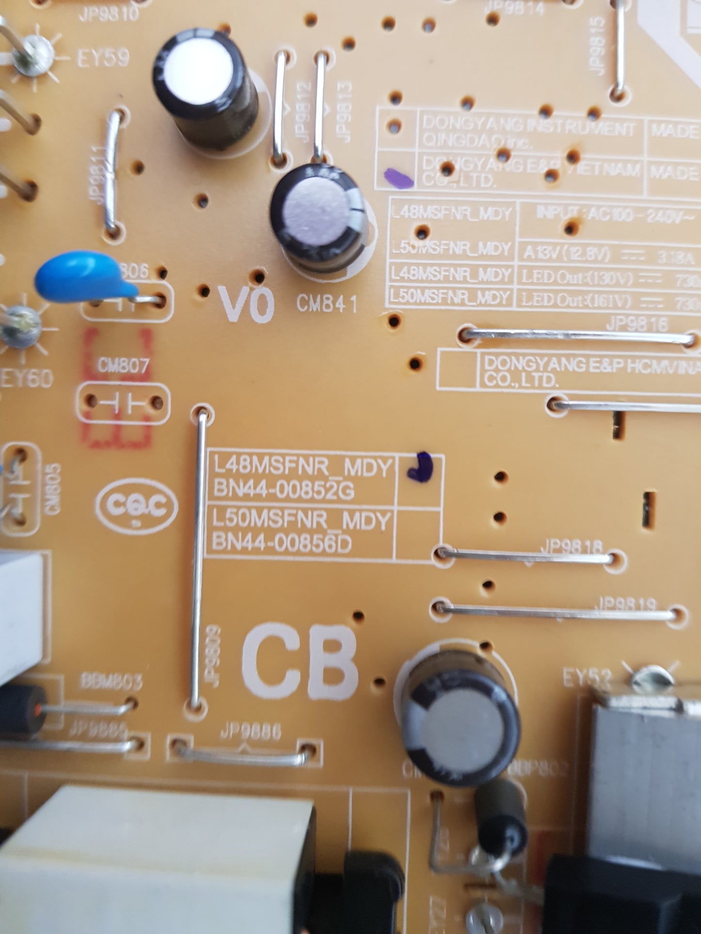 SAMSUNG UA40N5300 POWER SUPPLY BOARD BN44-00852G L48MSFNR_MDY
