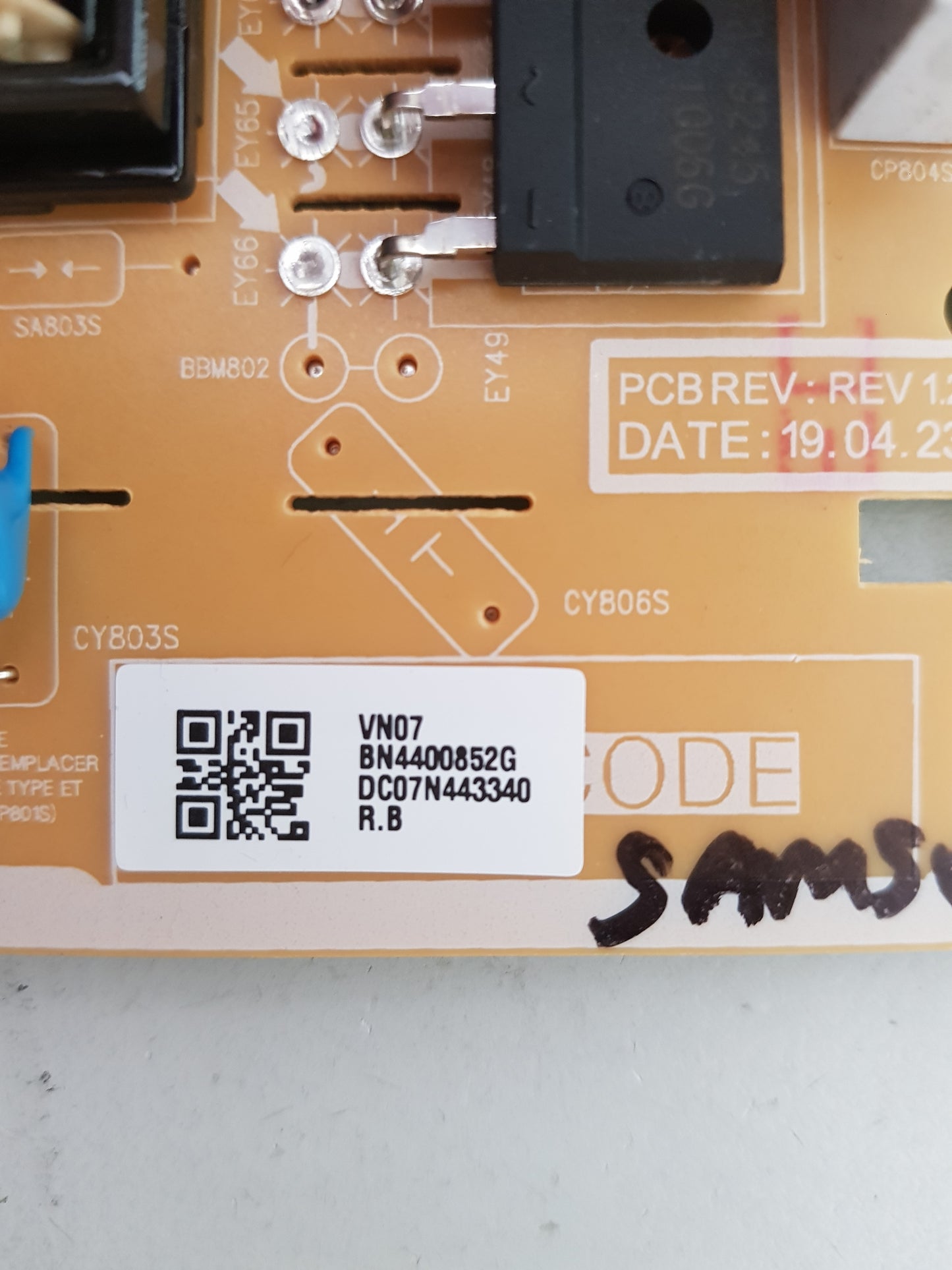 SAMSUNG UA40N5300 POWER SUPPLY BOARD BN44-00852G L48MSFNR_MDY
