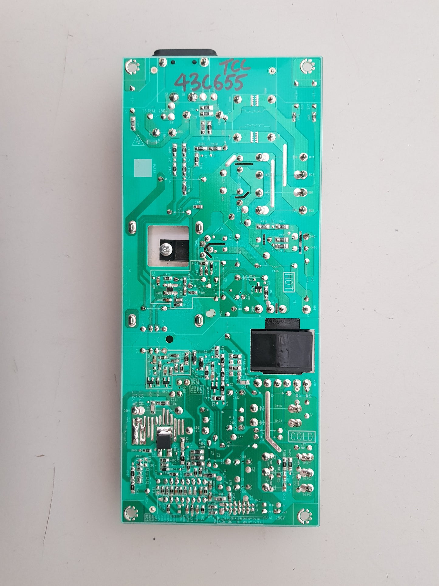 TCL 43C655 POWER SUPPLY BOARD 40-L12JW1-PWC1KG G0101-000201