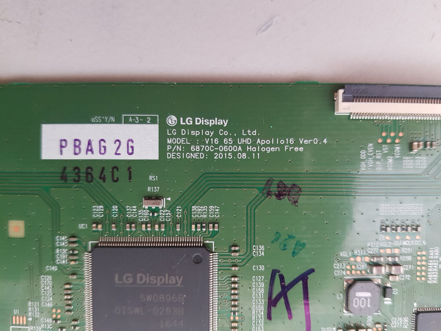 LG 65UH652T .TA.BAUWLJD T-CON BOARD 6871L-4364C 6870C-0600A