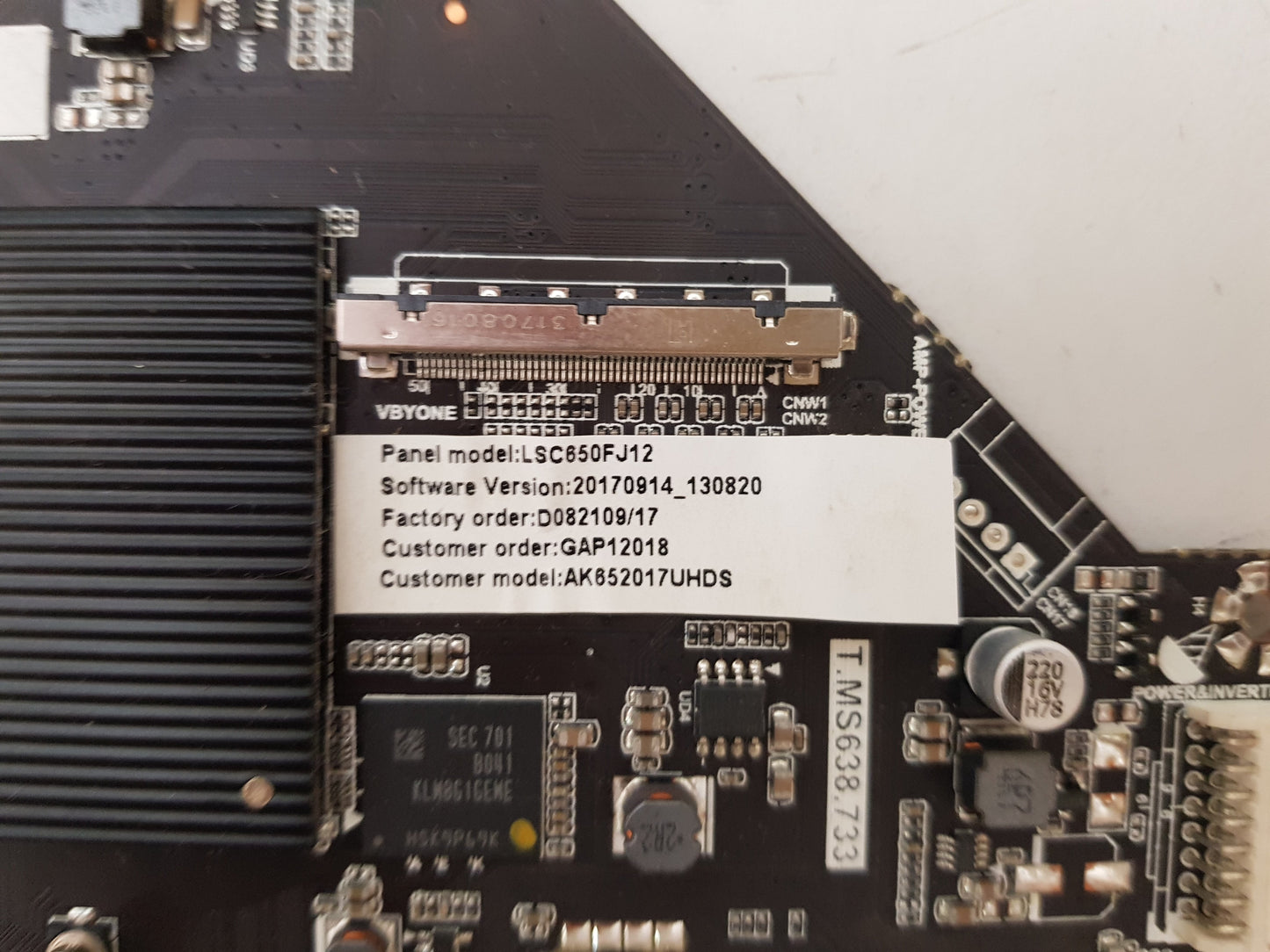 AKAI AK652017UHDS MAIN BOARD T.MS638.733