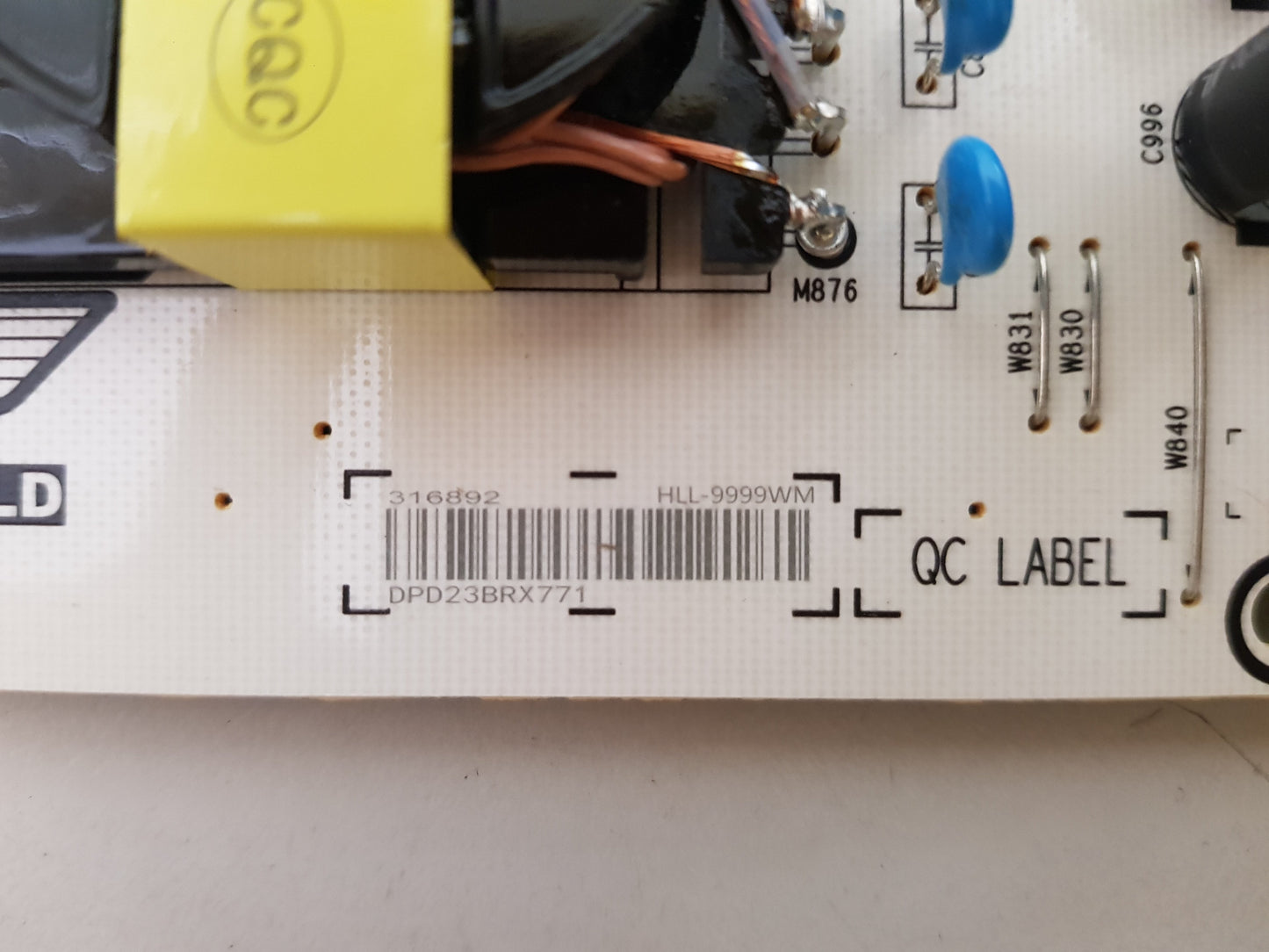 HISENSE 43A7KAU POWER SUPPLY BOARD RSAG7.820.9999 HLL-9999WM 316892