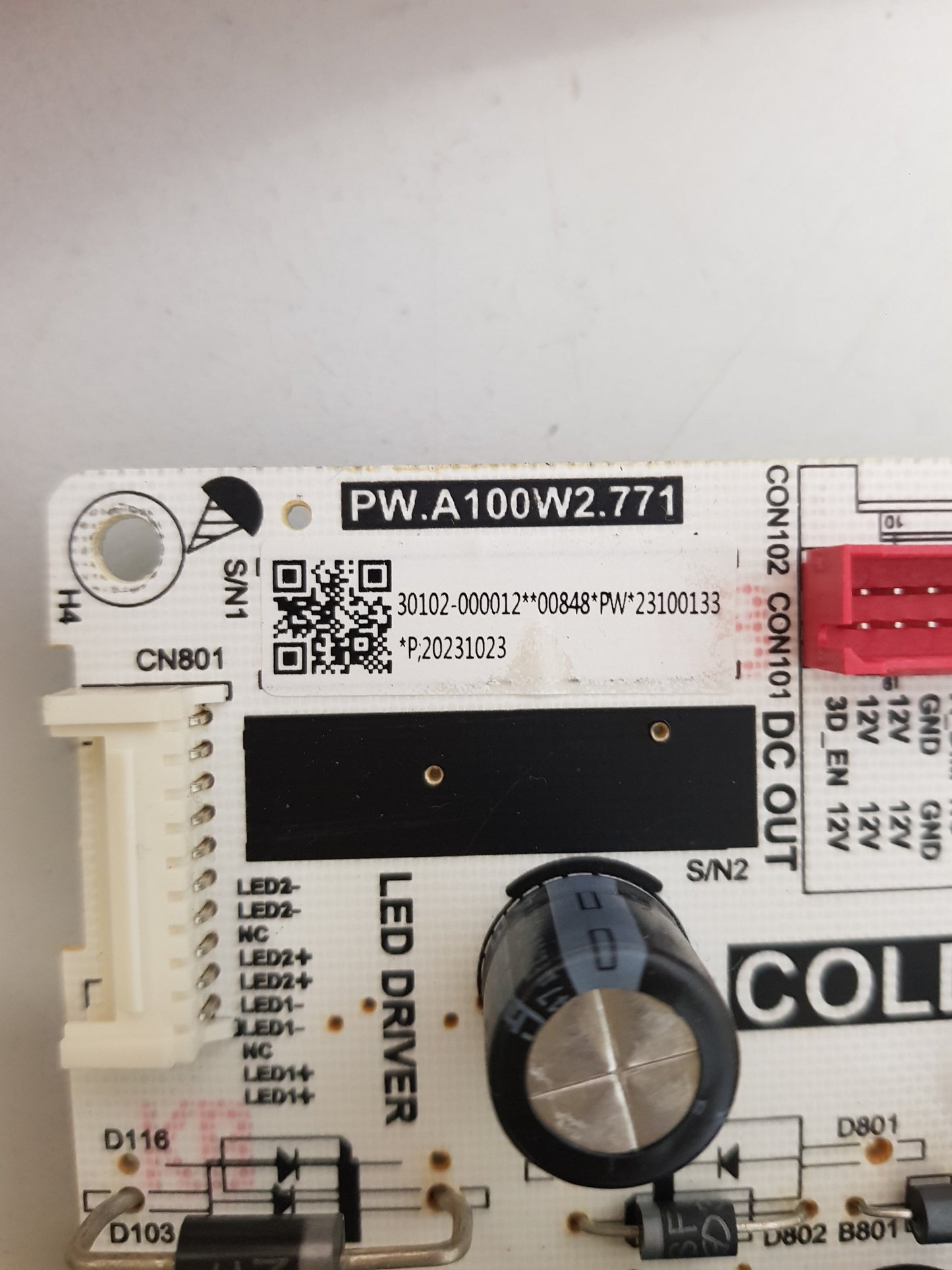 FFALCON FF50U63 POWER SUPPLY BOARD PW.A100W2.771