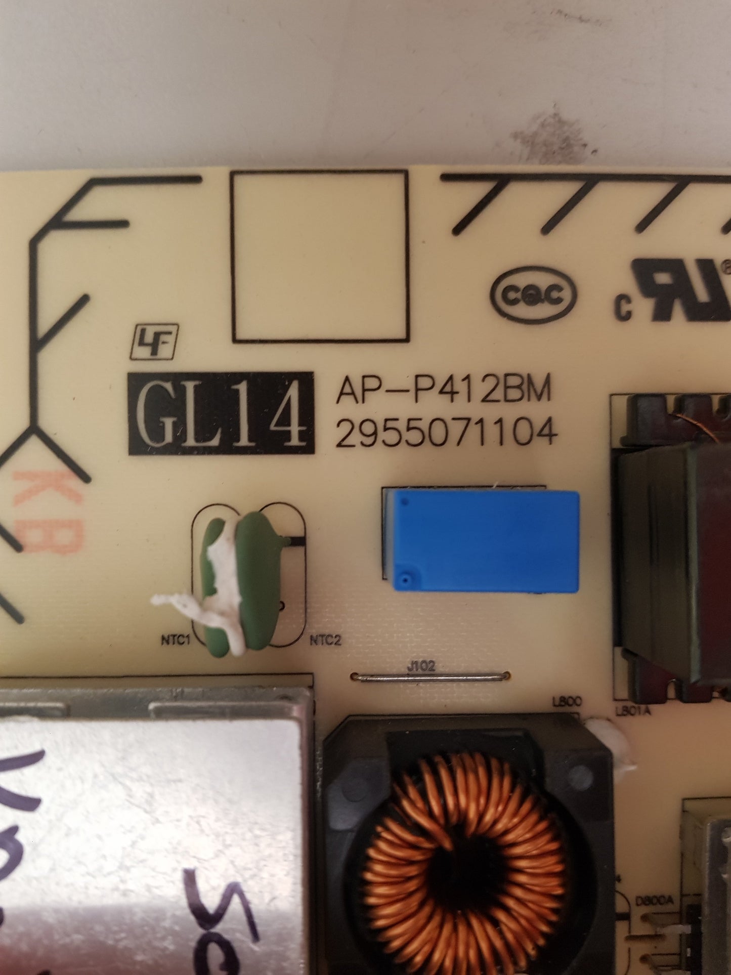 SONY KD- 75X80K POWER SUPPLY BOARD GL14 AP-P412BM 2955071104