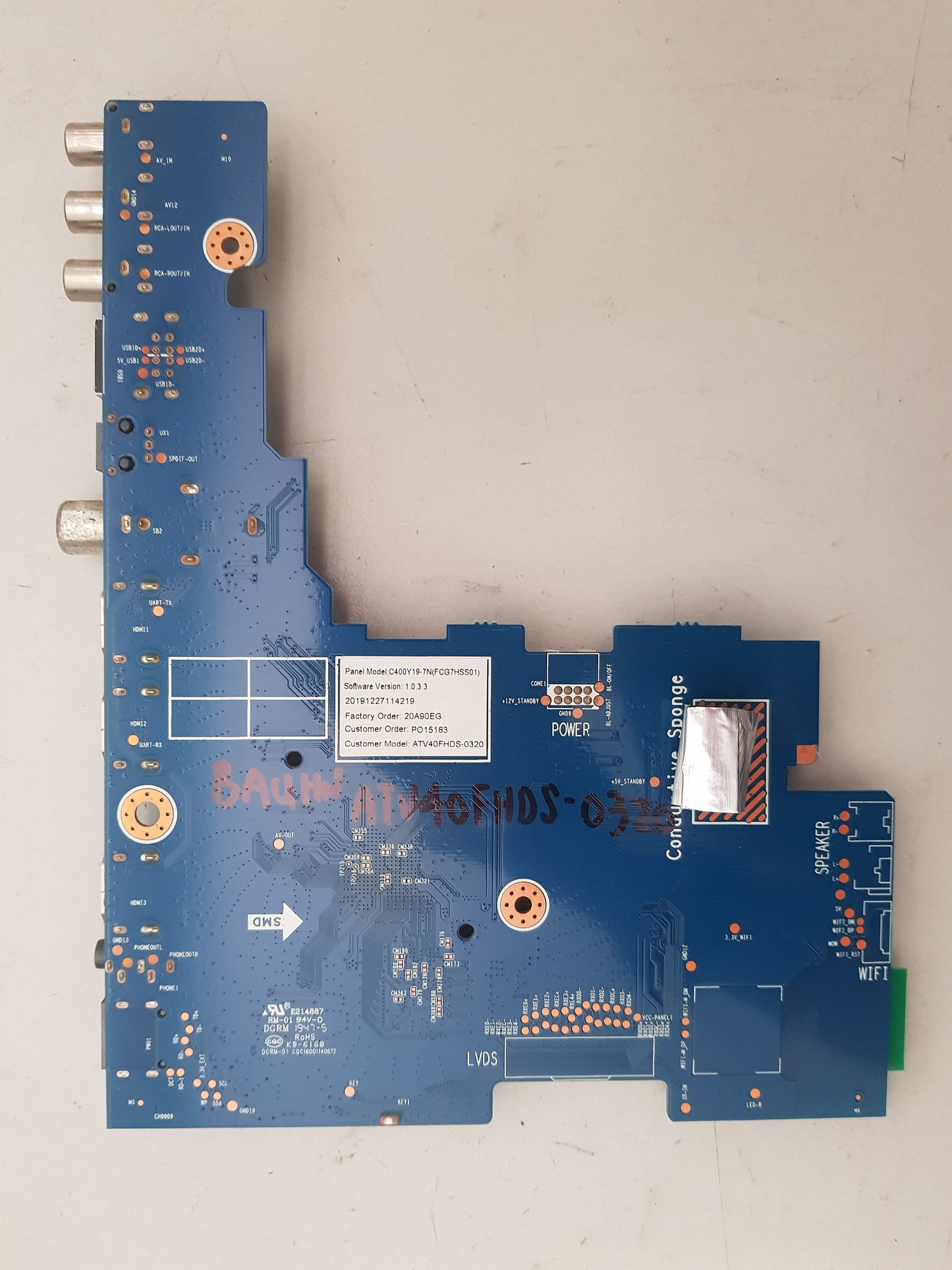 BAUHN ATV40FHDS-0320 MAIN BOARD JUC7.820.00240402