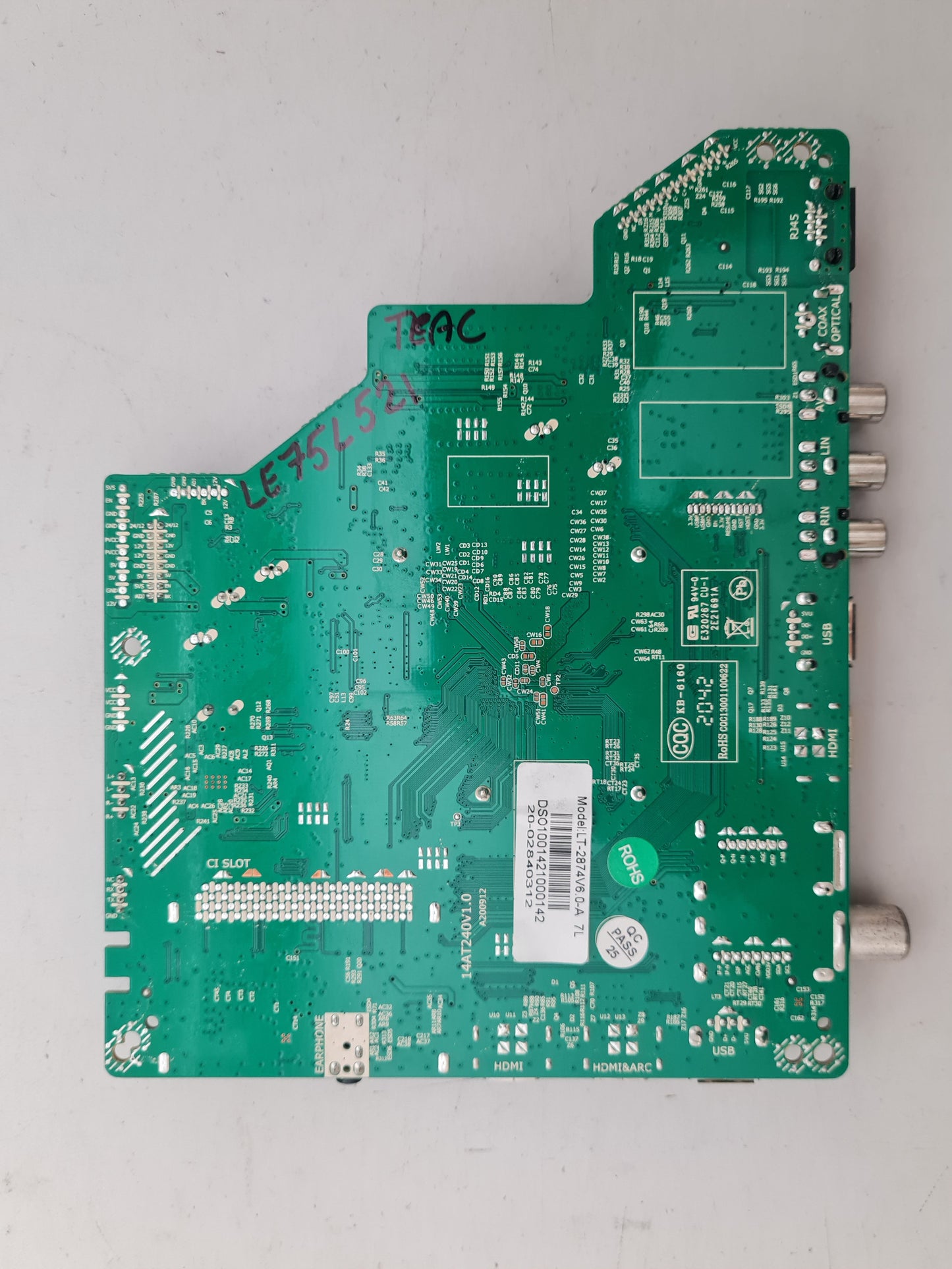 TEAC LE75L521 MAIN BOARD LT-2874V6.0