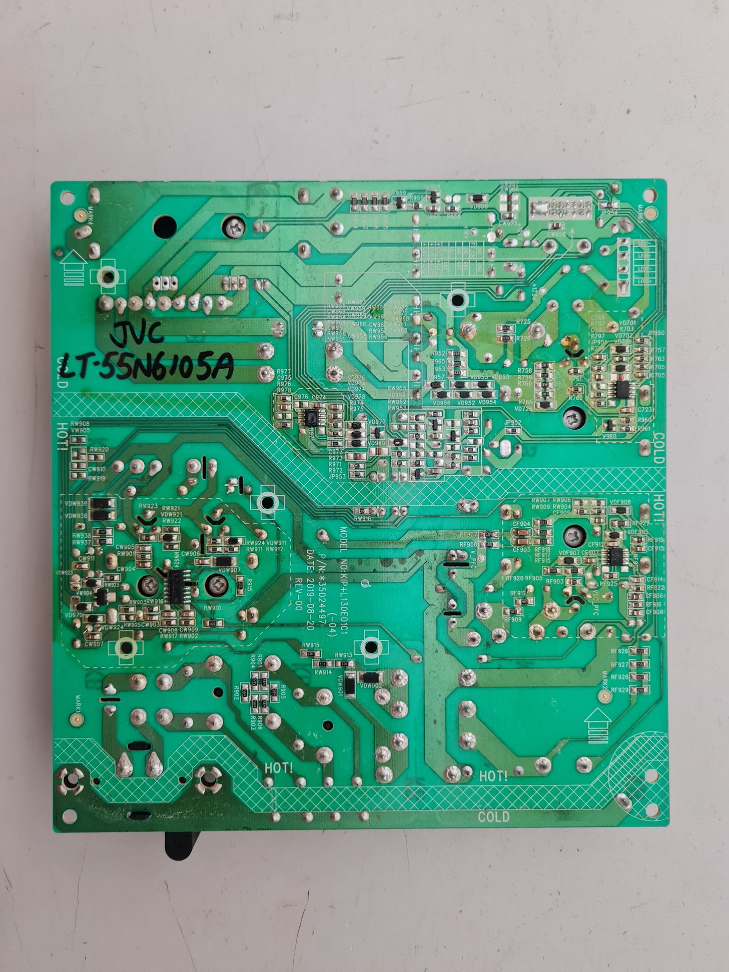JVC LT-55N6105A POWER SUPPLY BOARD 34024845 35024497 KIP+L130E01C1
