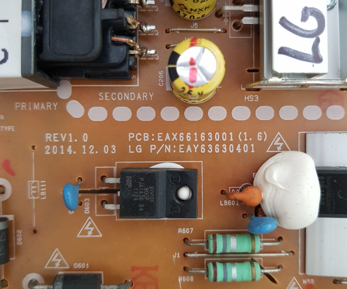 GENUINE LG 40LF6300 POWER SUPPLY BOARD LGP40F1-15CH1 EAX66163001 1.6 EAY63630401