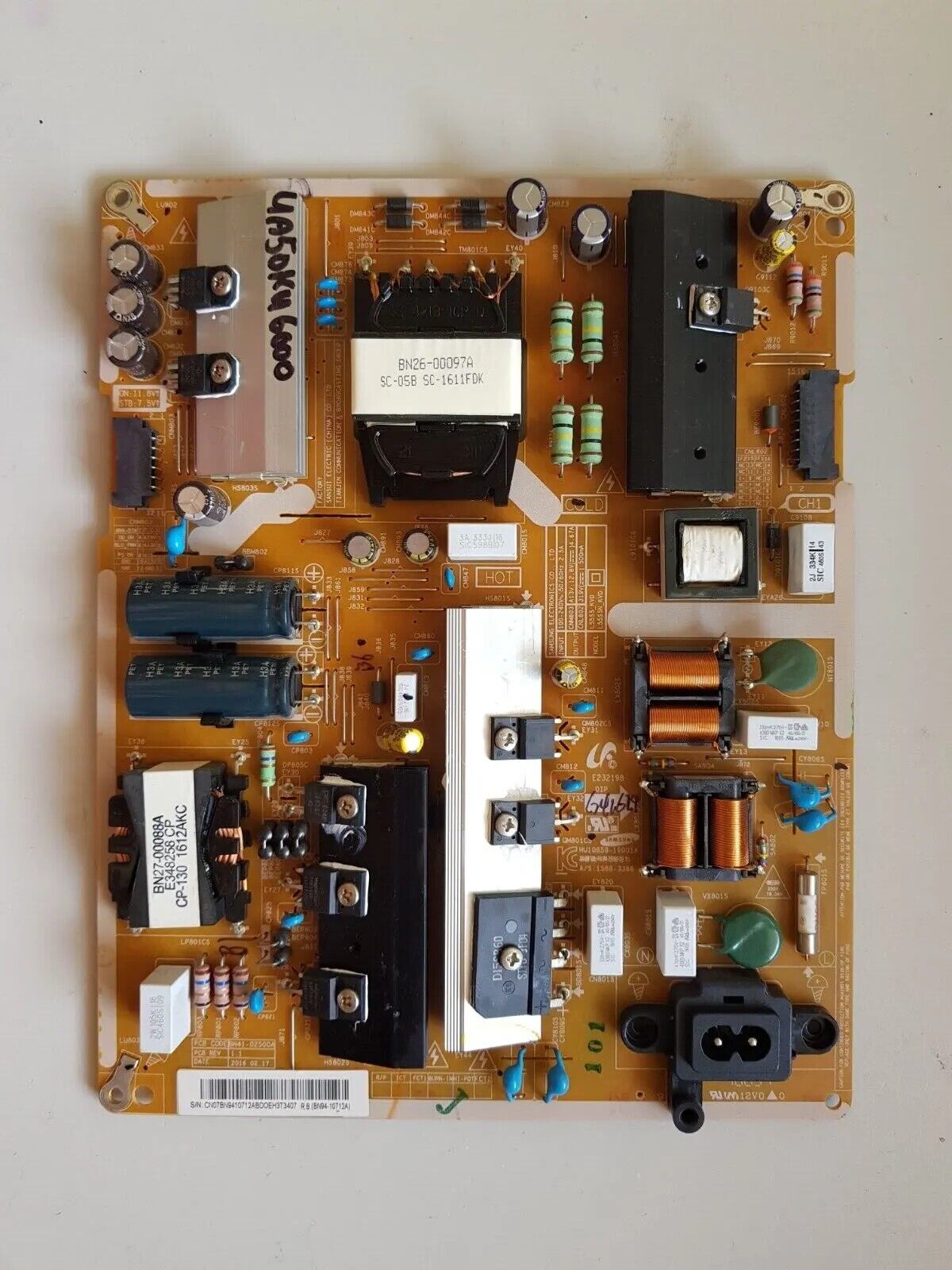 GENUINE SAMSUNG UA50KU6000 UA55KU6000 POWER SUPPLY BOARD BN94-10712A L55S5_KVD