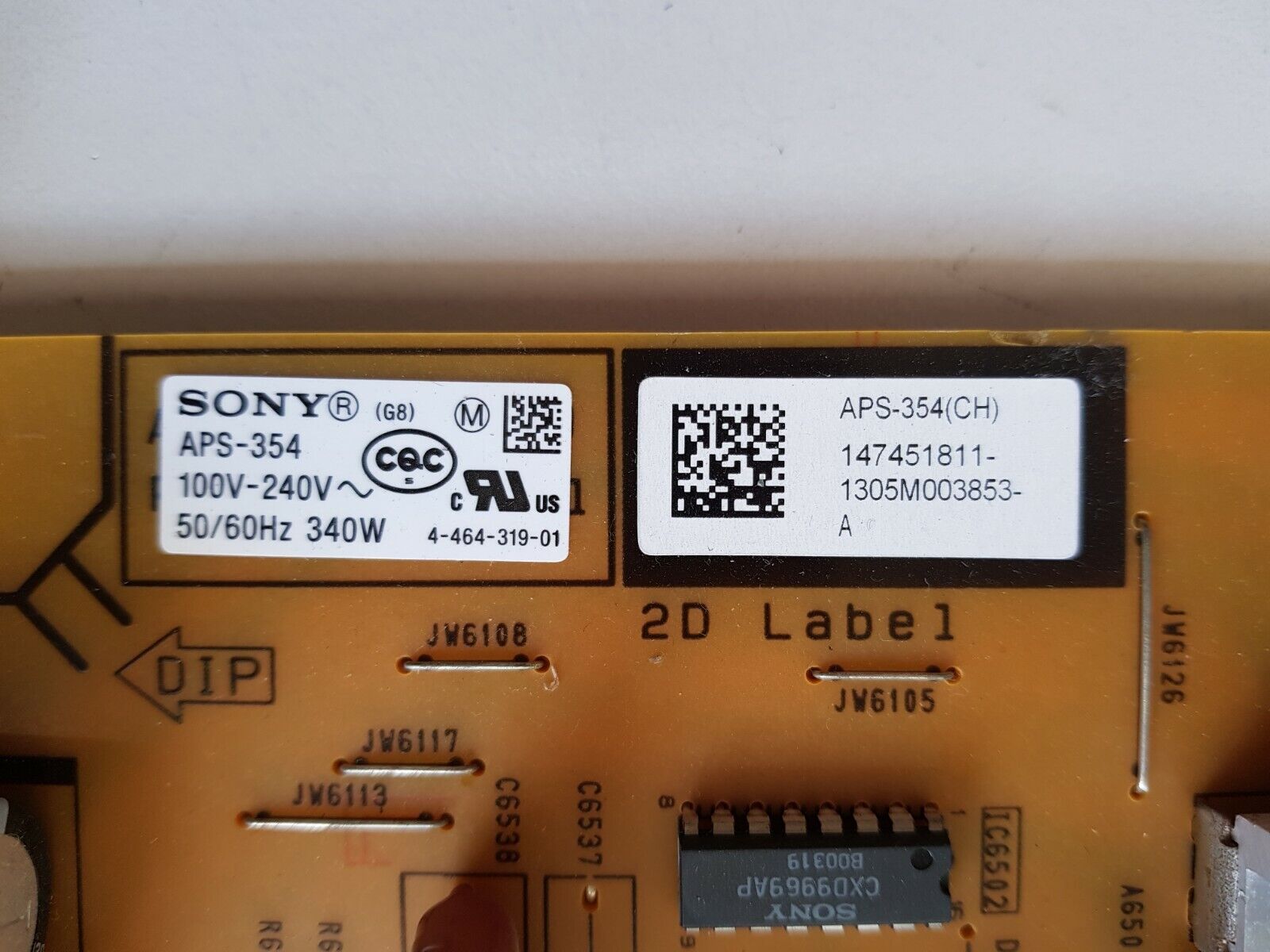 GENUINE SONY XBR-65X850A XBR-65X900A POWER SUPPLY BOARD G8 1-888-527-11 APS-354