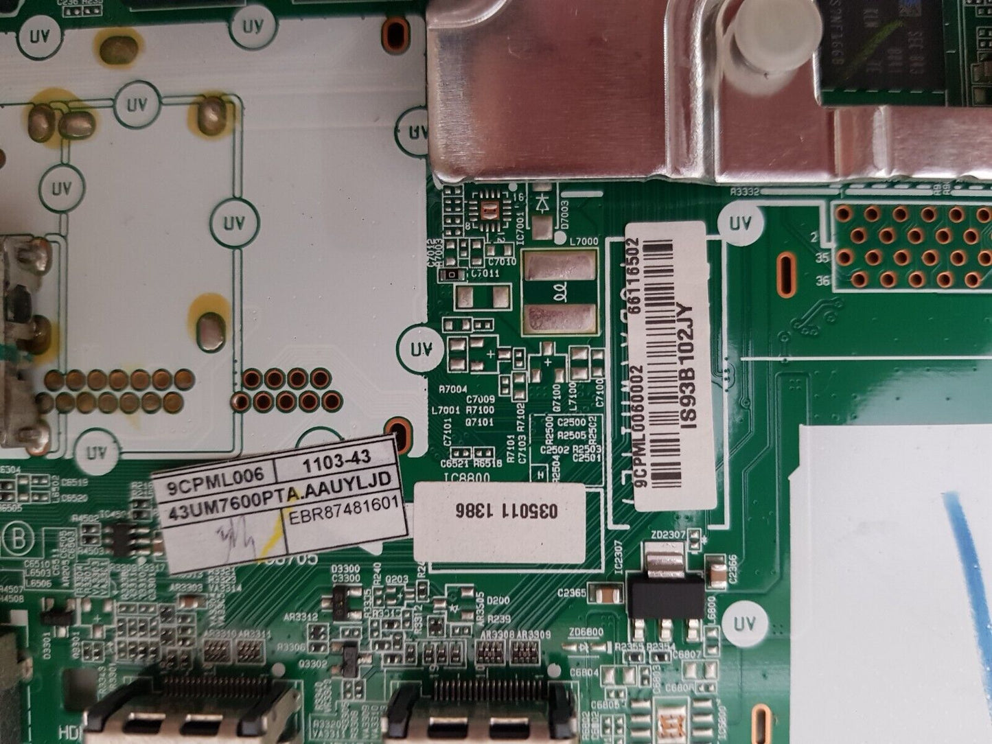 GENUINE LG 43UM7600 MAIN BOARD EBR87481601 66116502 EAX68253604 1.0