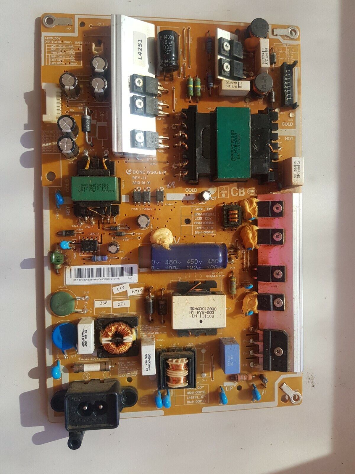 GENUINE  SAMSUNG UA40F6300AM POWER SUPPLY BOARD  BN44-00645B L42S1-DDY