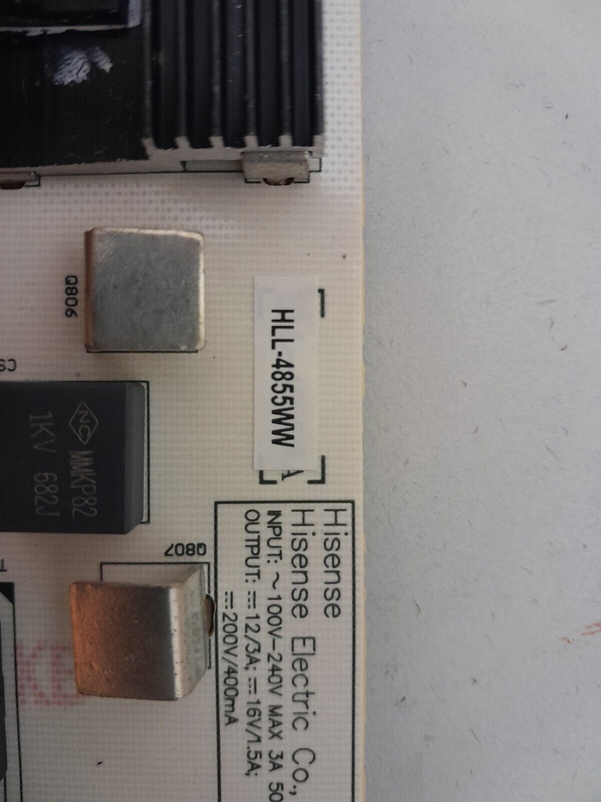 GENUINE HISENSE 40K3300UW POWER SUPPLY BOARD RSAG7.820.5687 HLL-4855WW