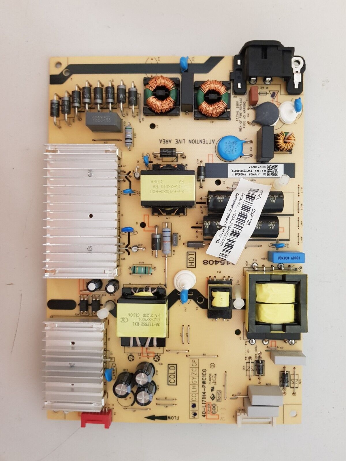 GENUINE TCL 65P725 POWER SUPPLY BOARD 40-L171H4-PWC1CG 08-L171WD2-PW200AE