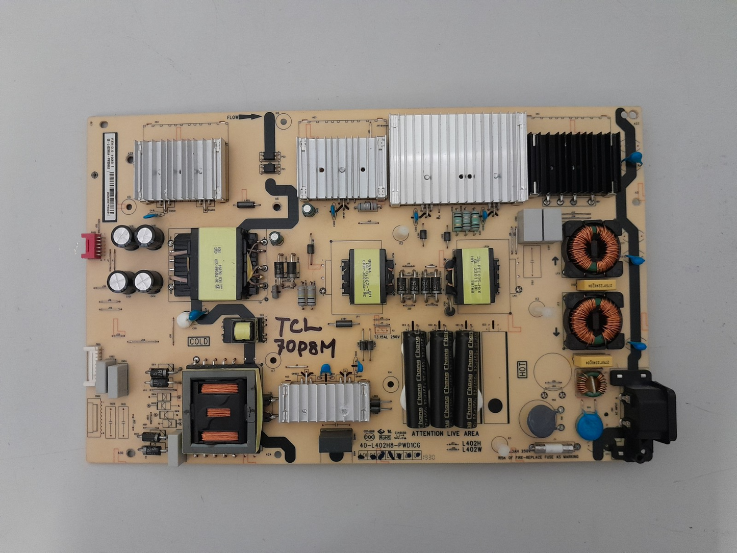 GENUINE TCL 70P8M POWER SUPPLY BOARD 40-L402H8-PWD1CG 08-L402WA4-PW200AB