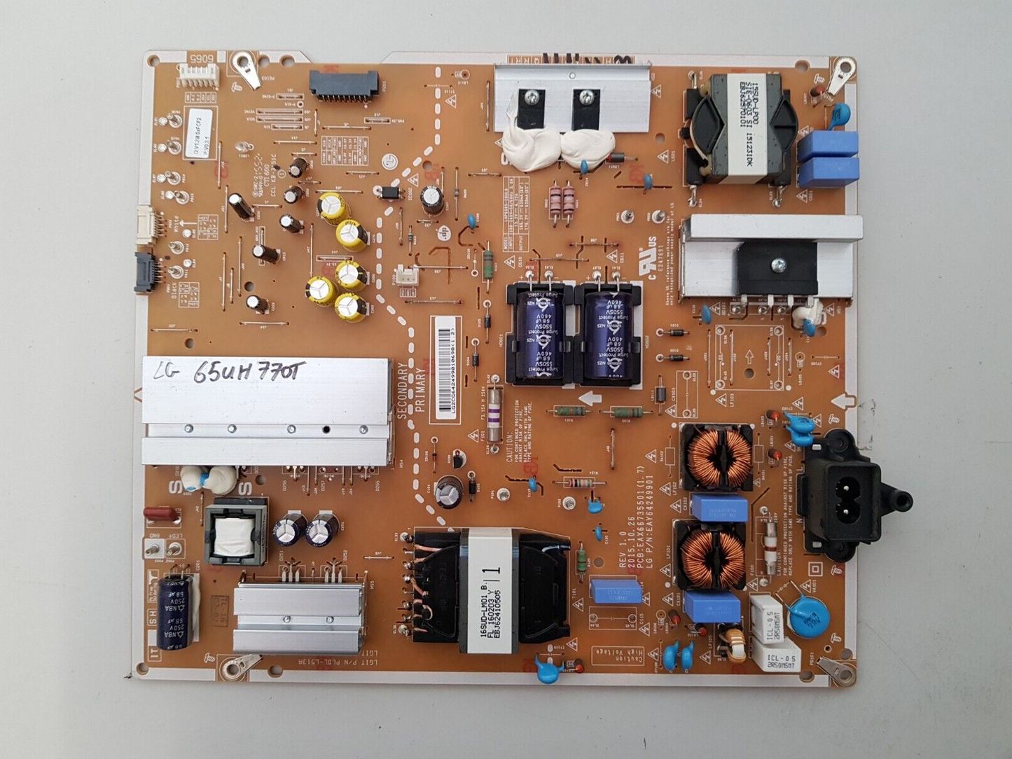 GENUINE LG 65UH770T POWER SUPPLY BOARD EAX66735501 1.7 EAY64249901