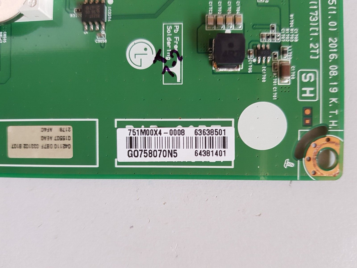 GENUINE LG 65UH5C-BF.AAULLH MAIN BOARD EAX66937305 (1.1) 63638501 64381401