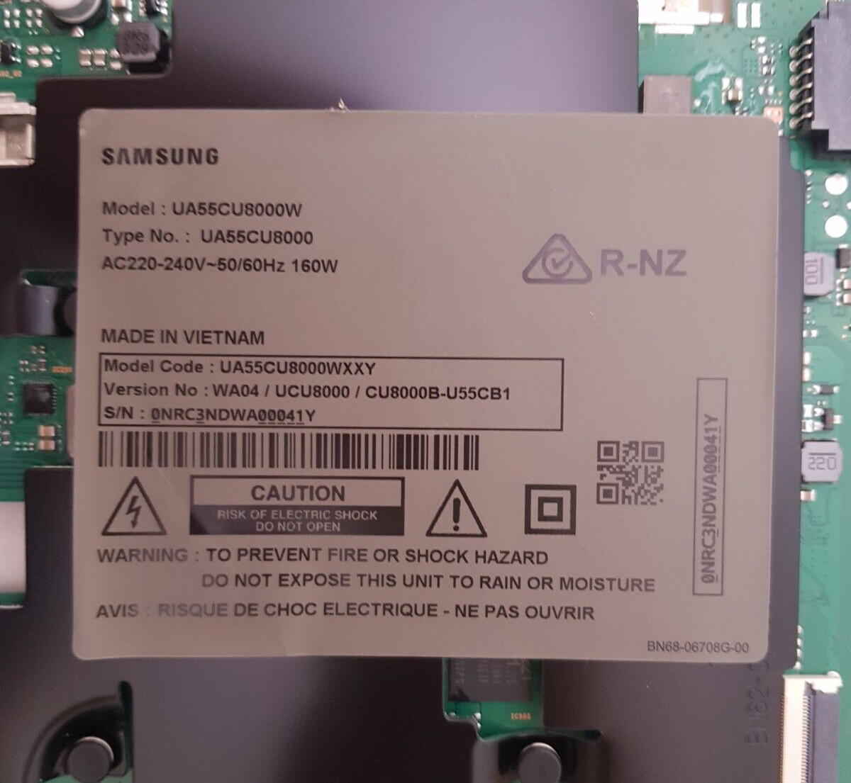 GENUINE SAMSUNG UA55CU8000 WXXY (VER WA04) MAIN BOARD BN94-18058R