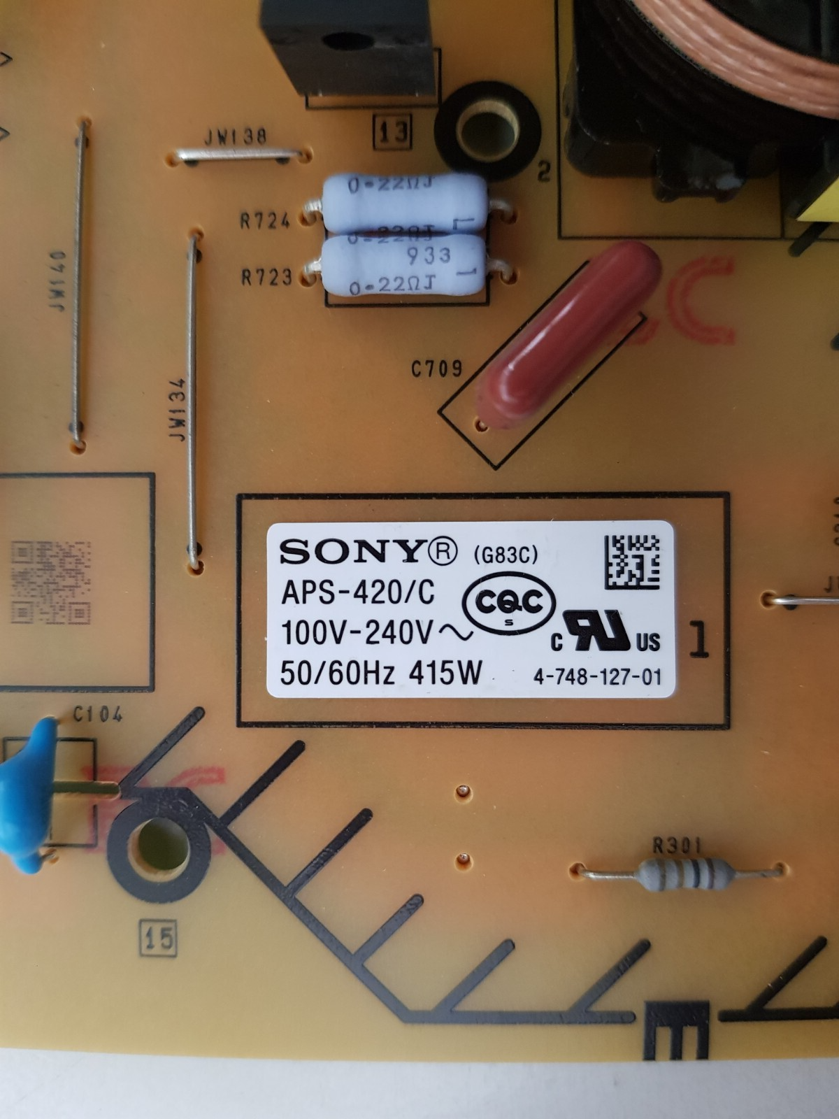 GENUINE SONY KD- 65X9500G POWER SUPPLY BOARD G83 APS-420 1-984-302-11 147474211