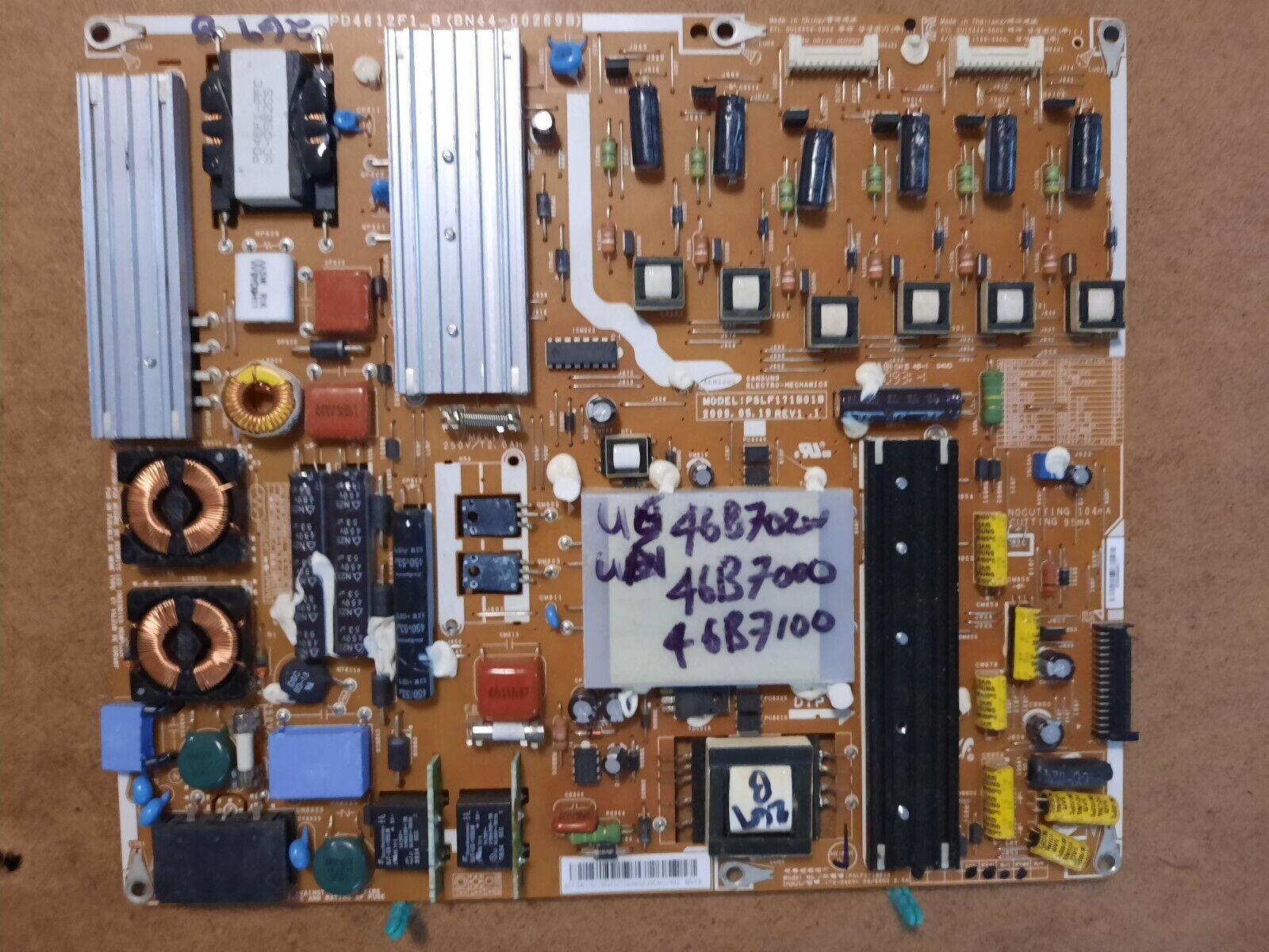 GENUINE SAMSUNG UA46B7100 Power Supply Board - BN44-00269B PD4612F1_B