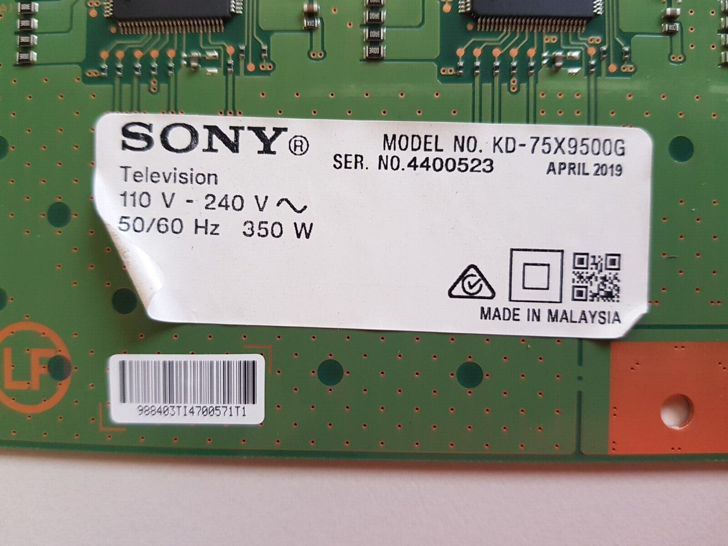 GENUINE SONY KD75X9500G LED DRIVER BOARD 19ST060A-A01