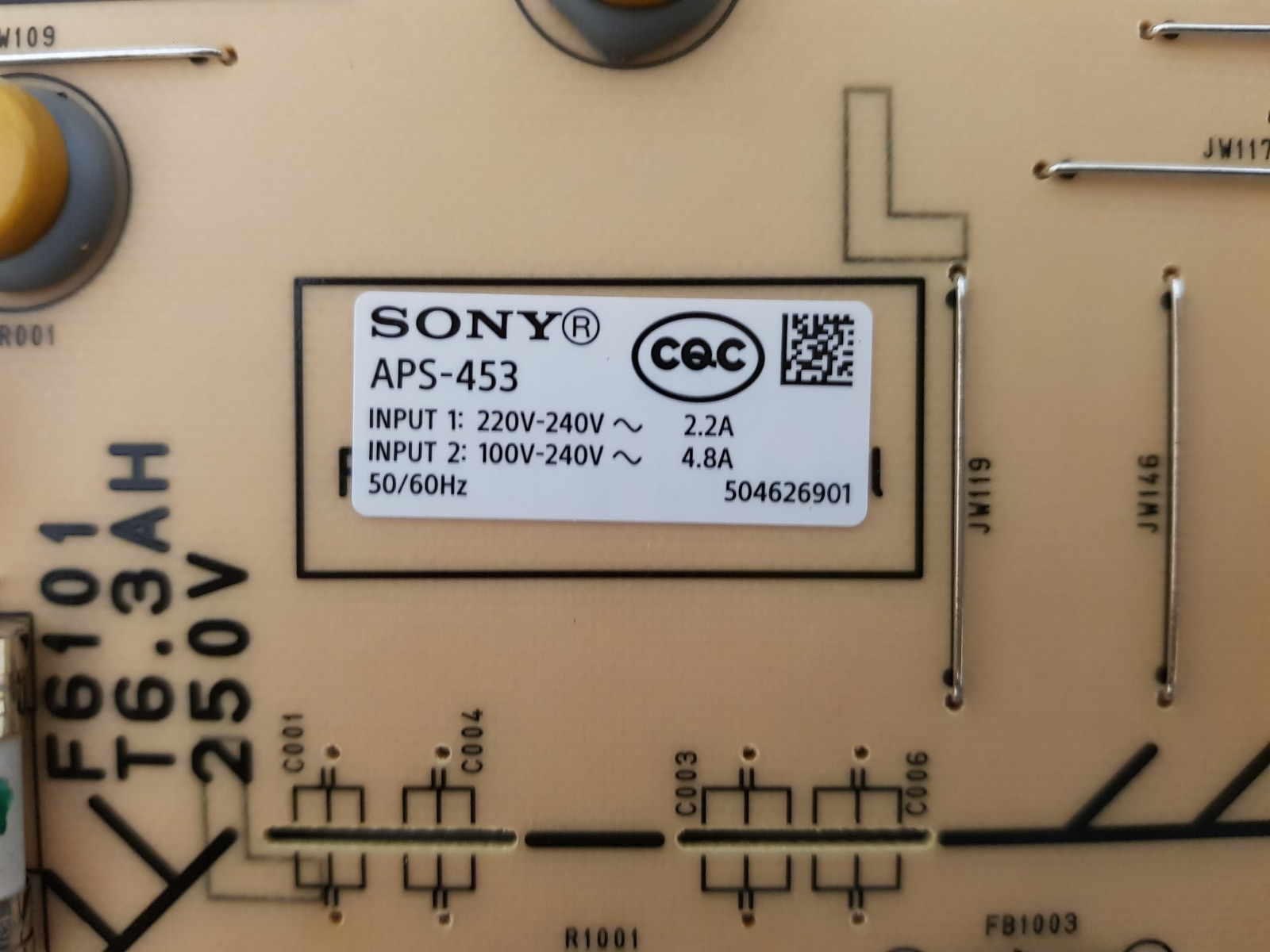 GENUINE SONY XR- 75X90L POWER SUPPLY BOARD G33 101668911 APS-453 101713511