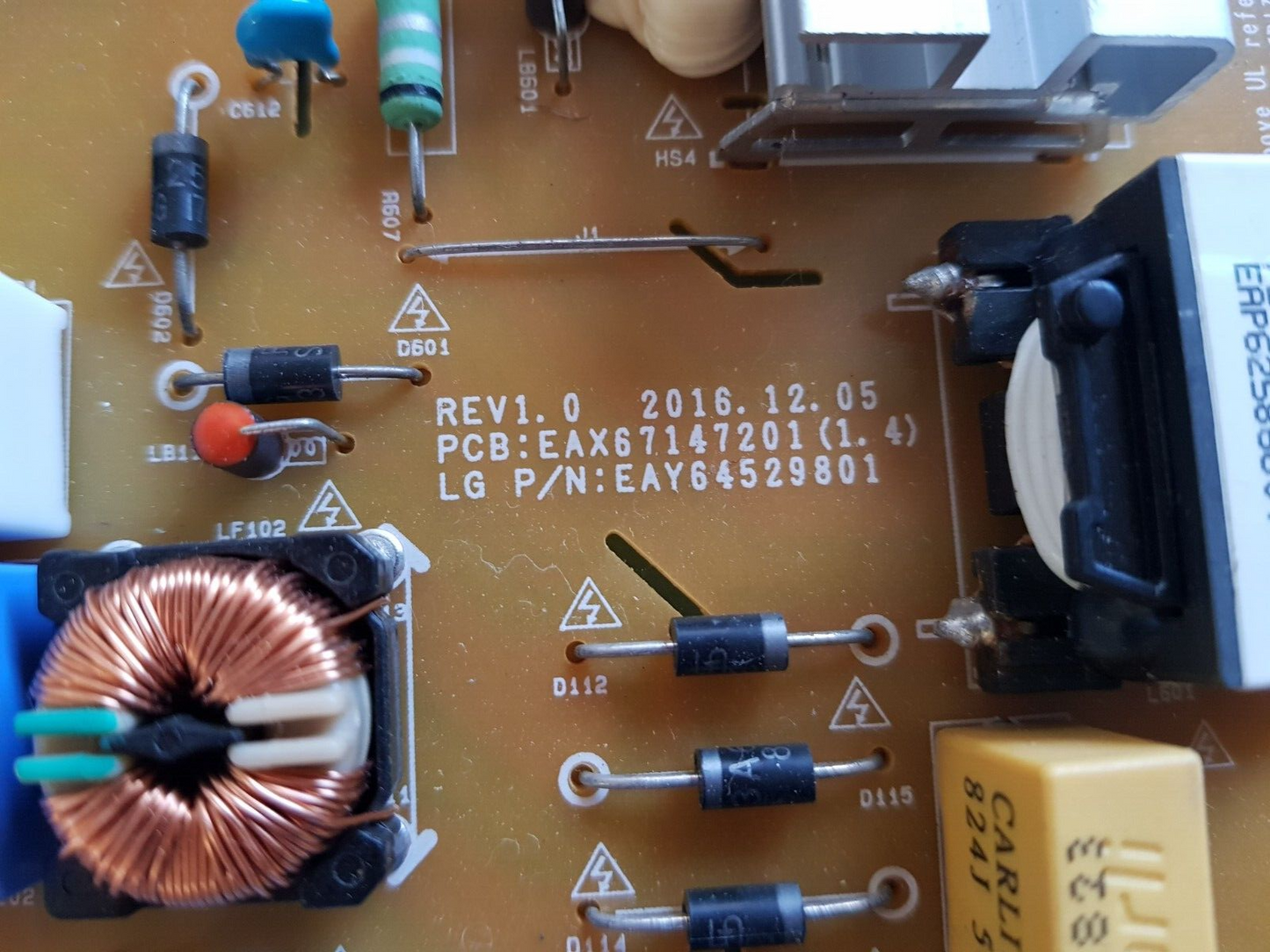 GENUINE LG 43LV340C POWER SUPPLY BOARD EAY64529801 EAX67147201 (1.4)