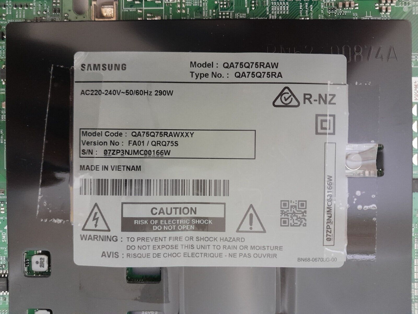 GENUINE SAMSUNG QA75Q75RAW XXY (VER FA01) MAIN BOARD BN94-14345B BN41-02695A