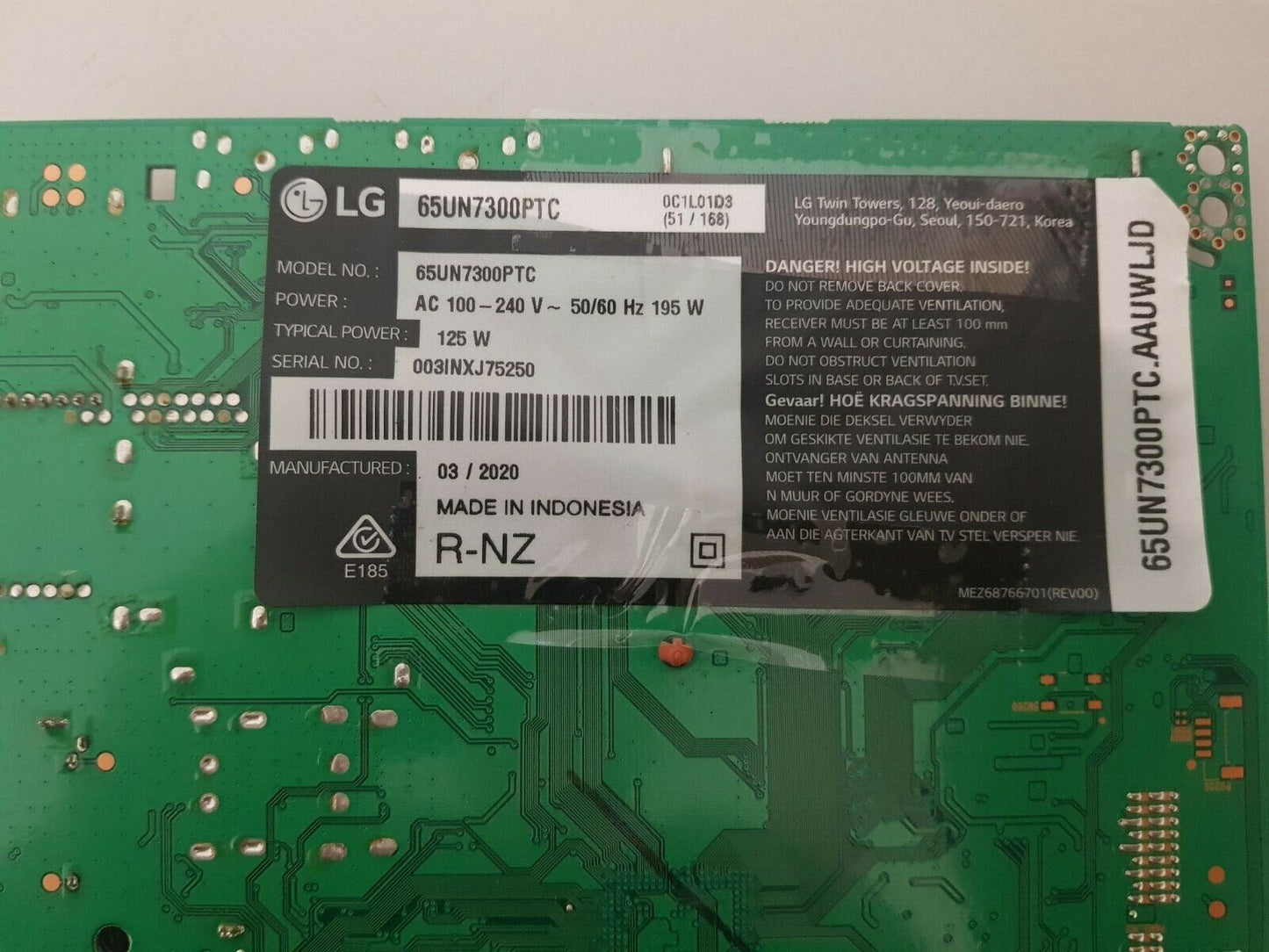 GENUINE LG 65UN7300 PTC.AAUFLJD MAIN BOARD EBT66477002 EAX69083603